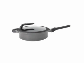 BergHOFF GEM 11" Stay-Cool Saut Pan 4.9Qt., Detachable Handle, Gray, Glass Lid cookware set,cooking pots,kitchen cookware
