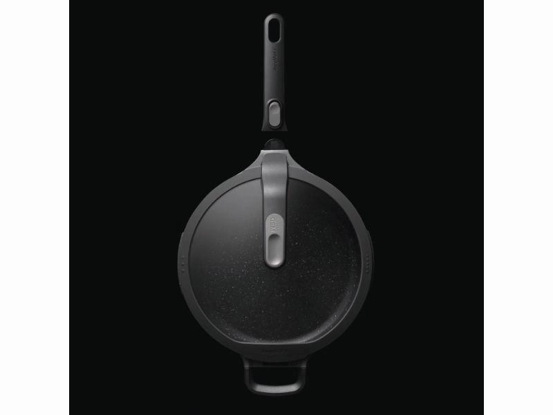 BergHOFF GEM 11" Stay-Cool Saut Pan 4.9Qt., Detachable Handle, Gray, Glass Lid