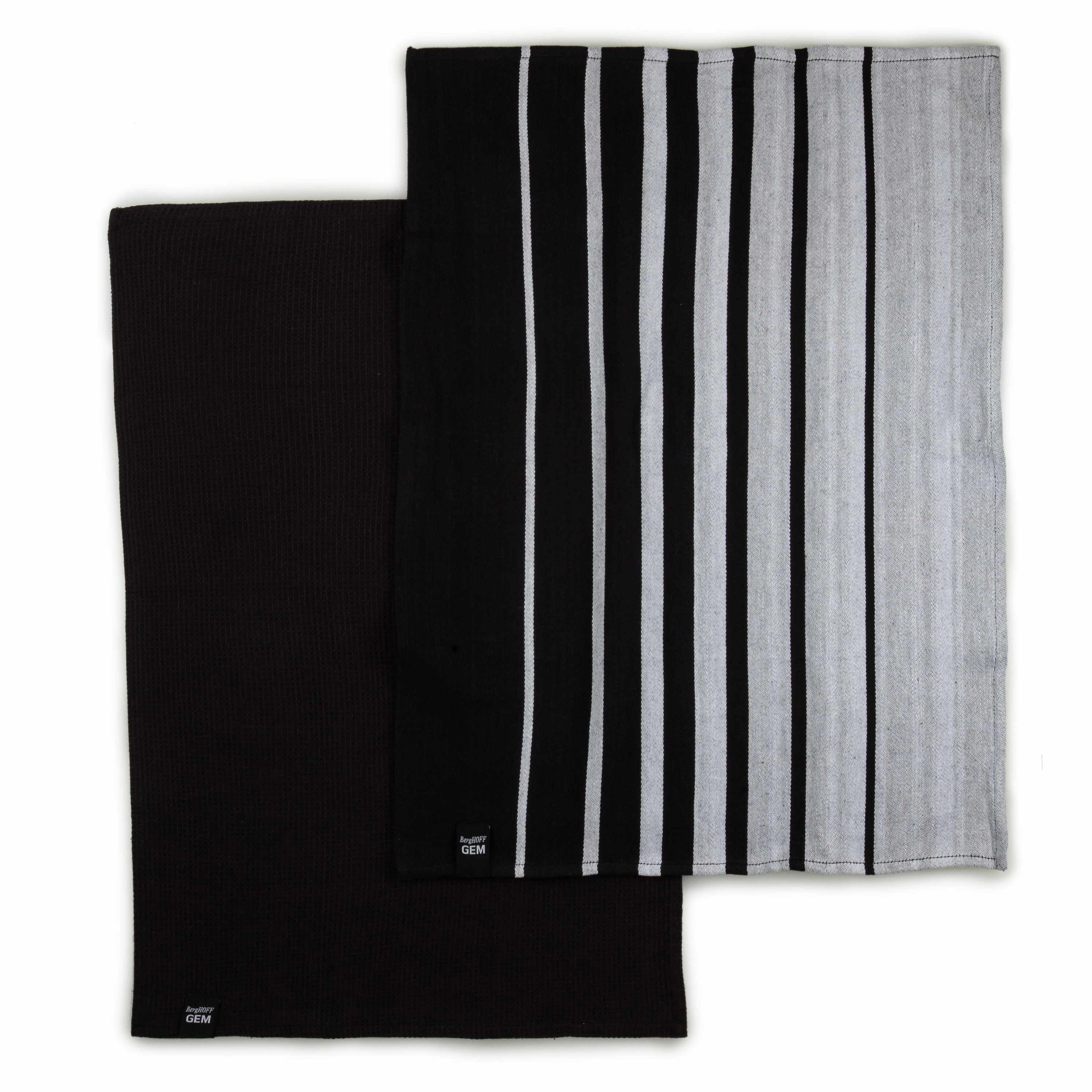 BergHOFF GEM 2pc Cotton Tea Towel Set, Black