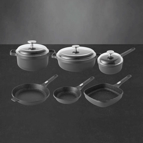 BergHOFF GEM 9Pc Nonstick Cookware Set, Black cookware set,cooking pots,kitchen cookware
