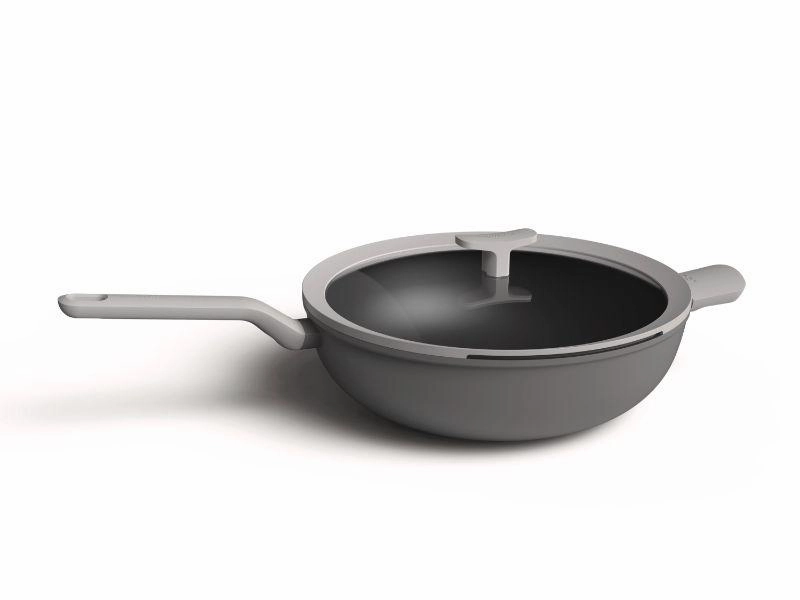 BergHOFF Leo 12.5" Non-stick Wok 6.2Qt., Gray, Glass Lid cookware set,cooking pots,kitchen cookware