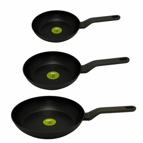 BergHOFF Leo 3Pc Non-stick Cookware Set 8", 10" & 11", Black cookware set,cooking pots,kitchen cookware
