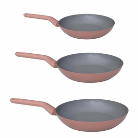 BergHOFF Leo 3Pc Non-stick Fry Pan Set, 8", 10", 11" Mauve cookware set,cooking pots,kitchen cookware