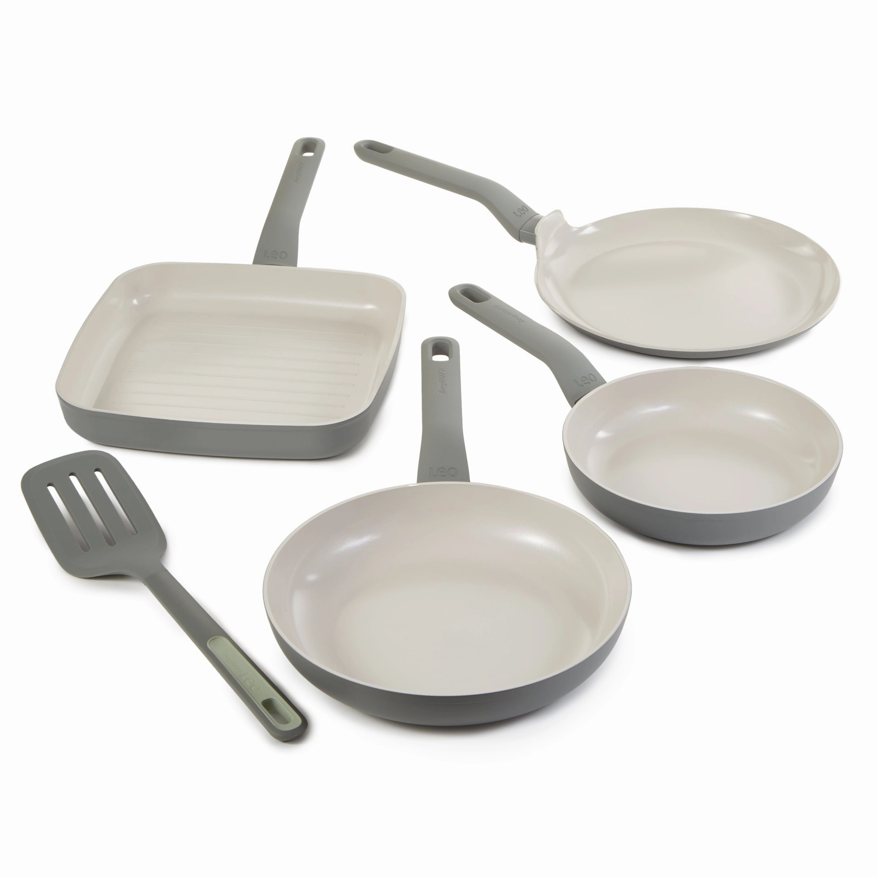 BergHOFF Leo Balance 5Pc Nonstick Ceramic Frying Pan Set with Turner cookware set,cooking pots,kitchen cookware