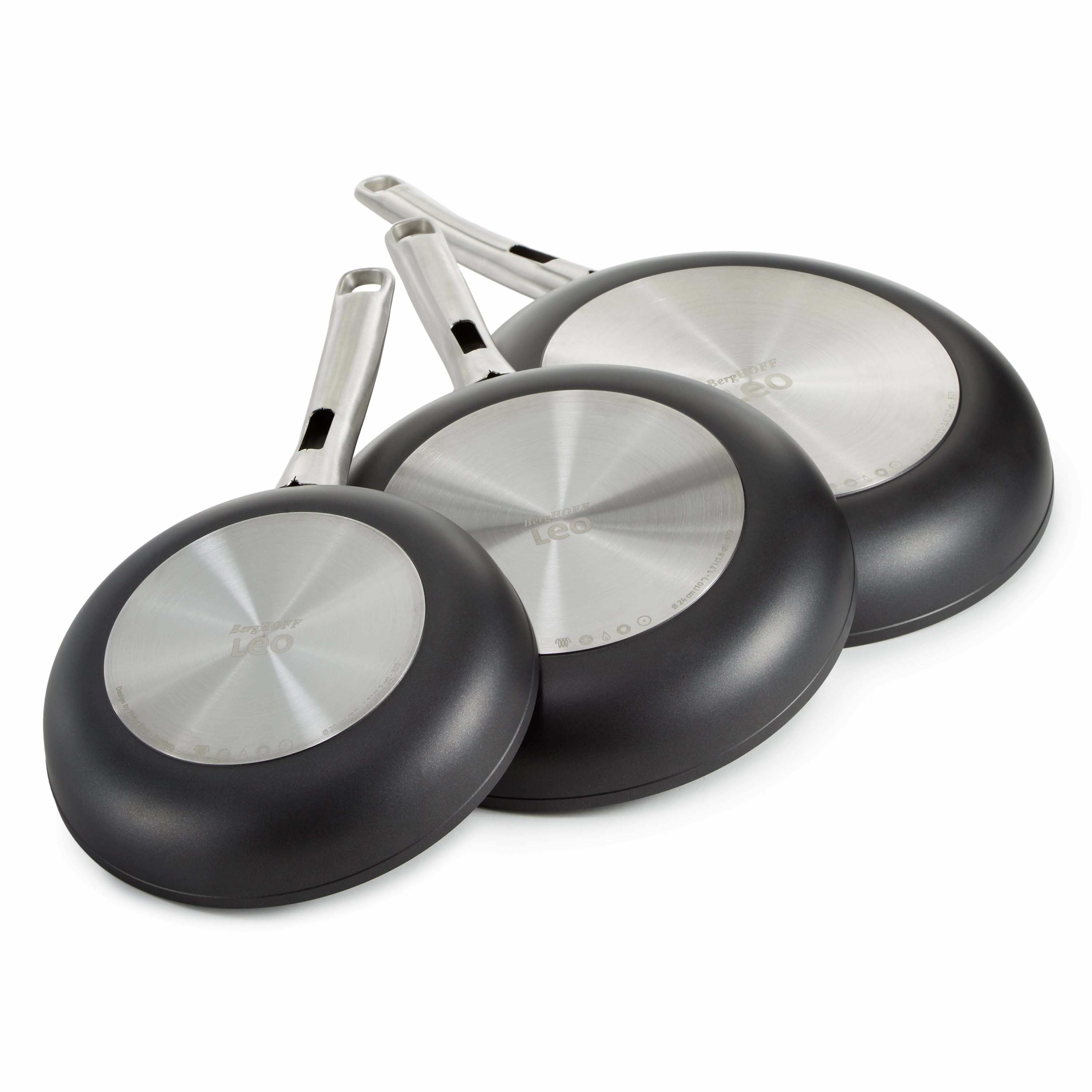 BergHOFF Leo Graphite 3Pc Nonstick Ceramic Frying Pan Set