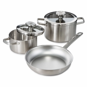 BergHOFF Leo Graphite 5Pc Recycled 18/10 Stainless Steel Cookware Set cookware set,cooking pots,kitchen cookware