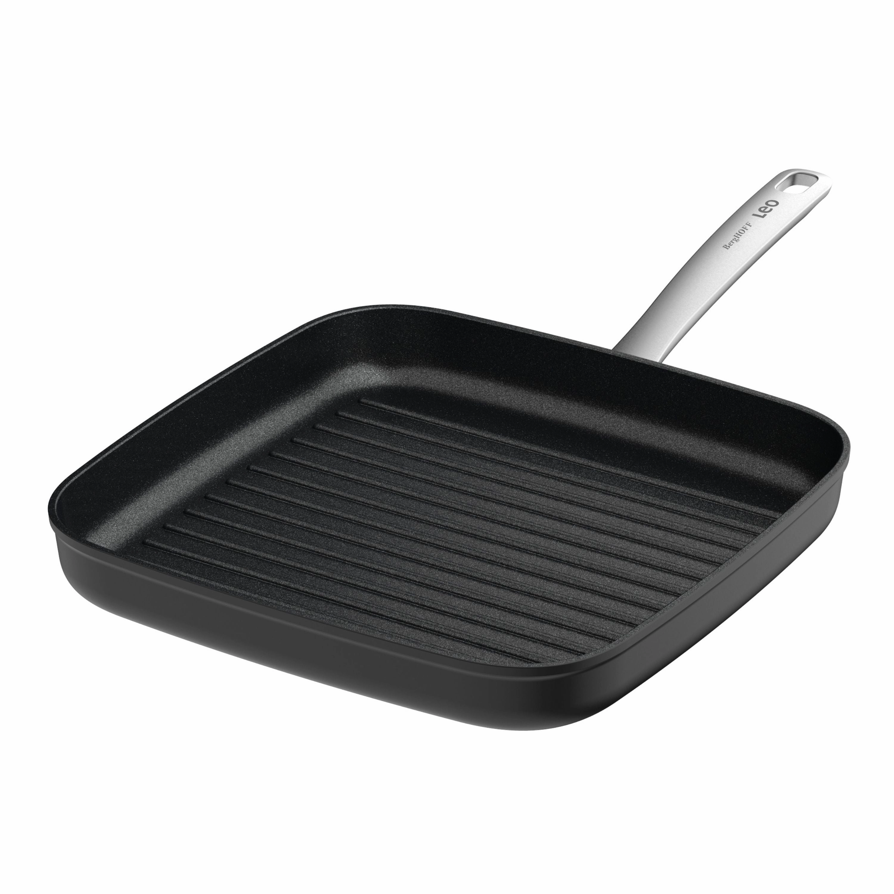 BergHOFF Leo Graphite Nonstick Ceramic Grill Pan 11", Sustainable Recycled Material cookware set,cooking pots,kitchen cookware