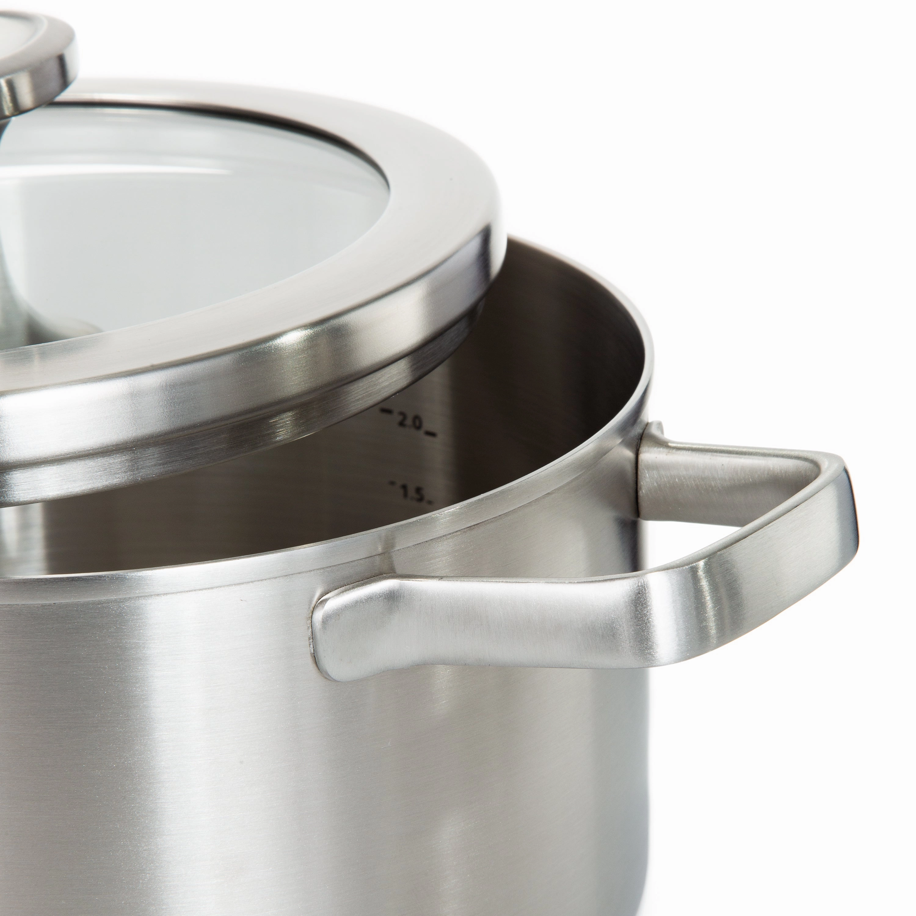 BergHOFF Leo Graphite Recycled 18/10 Stainless Steel Stockpot 8", 3.6qt. With Glass Lid