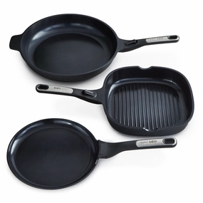 BergHOFF Leo Phantom 3pc Nonstick Ceramic Cookware Set, Recycled cookware set,cooking pots,kitchen cookware