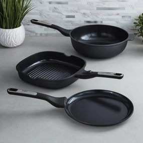 BergHOFF Leo Phantom 3pc Nonstick Ceramic Specialty Cookware Set, Recycled cookware set,cooking pots,kitchen cookware
