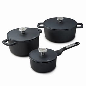 BergHOFF Leo Phantom 6pc Nonstick Ceramic Cookware Set, Recycled cookware set,cooking pots,kitchen cookware