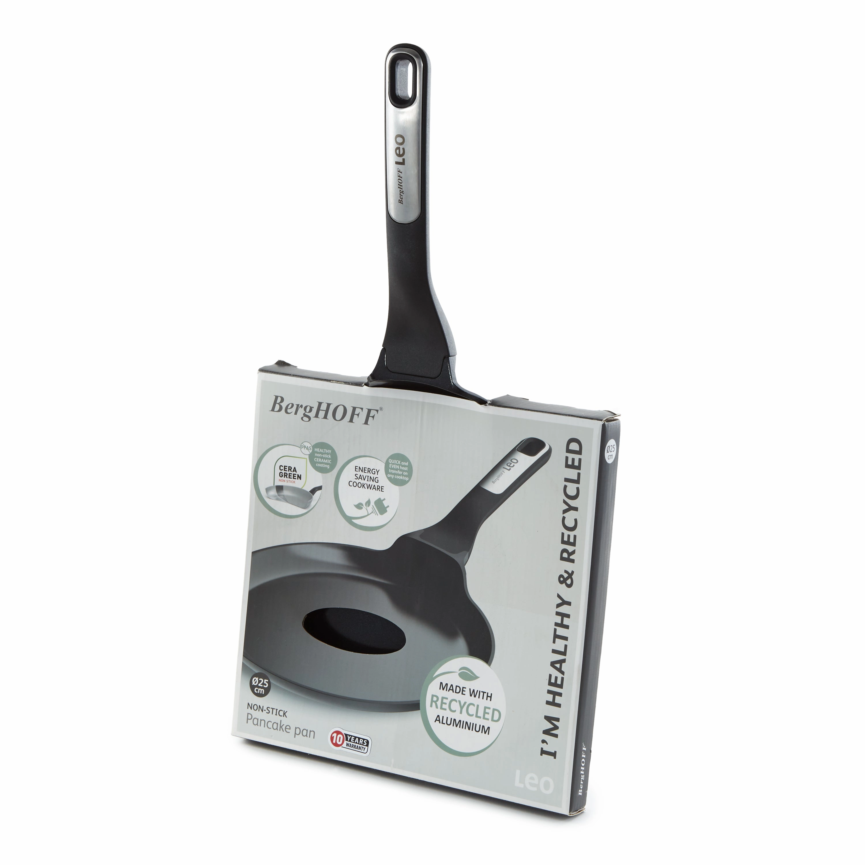 BergHOFF Leo Phantom Nonstick Ceramic 10" Pancake Pan, Recycled
