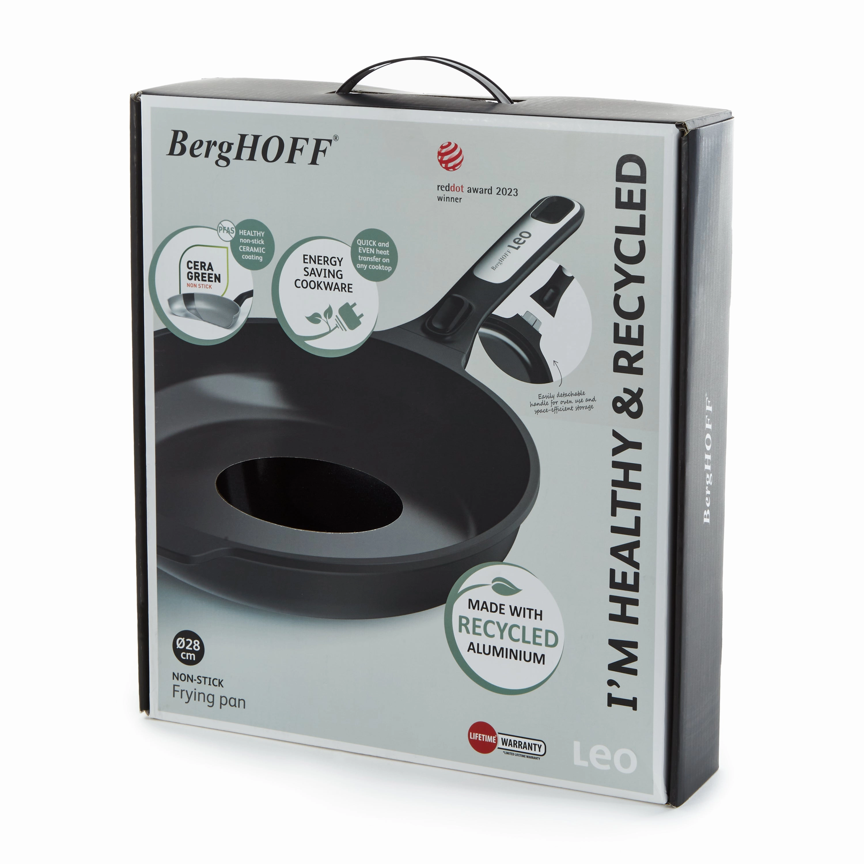 BergHOFF Leo Phantom Nonstick Ceramic 11" Fry Pan, Recycled