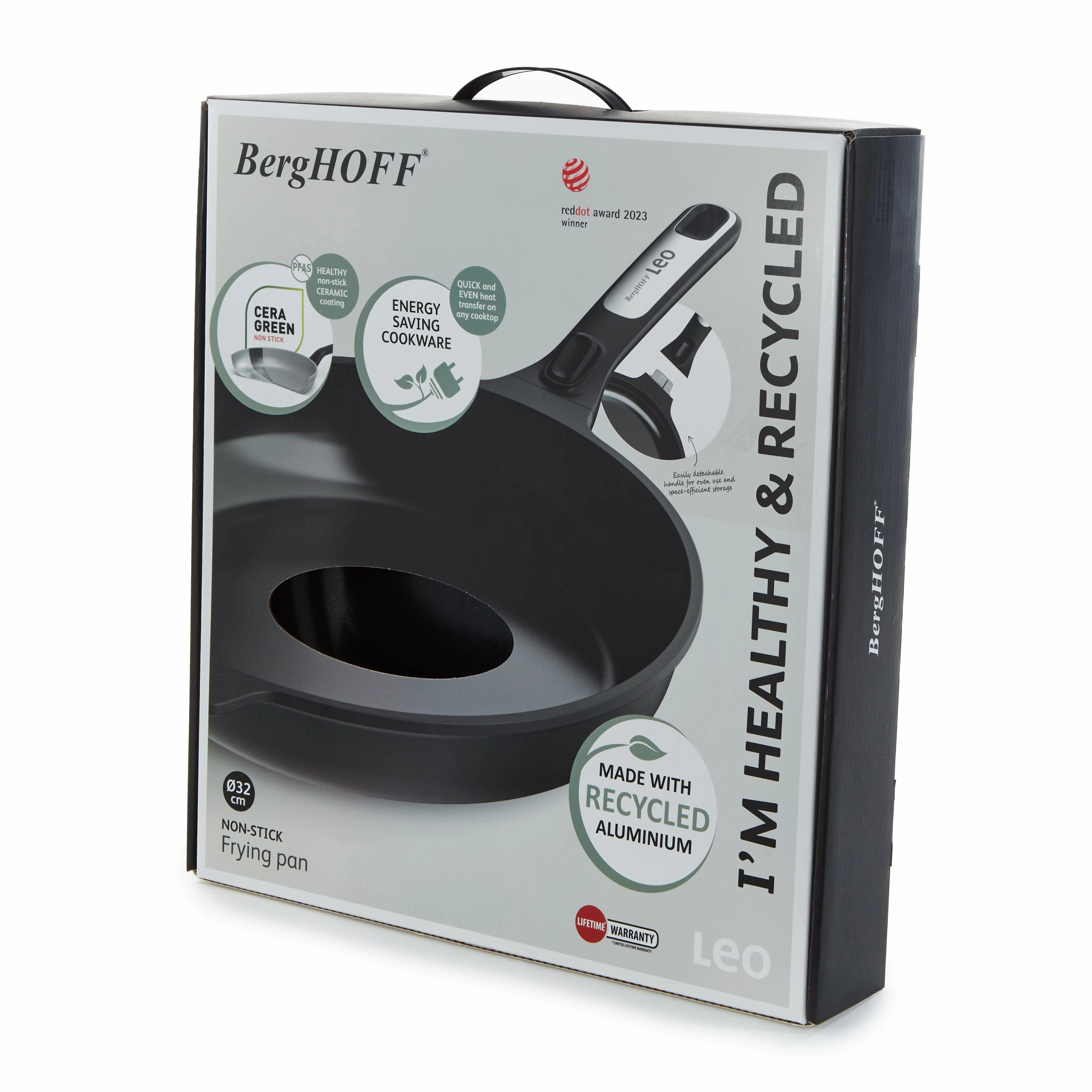BergHOFF Leo Phantom Nonstick Ceramic 12.75" Fry Pan, Recycled