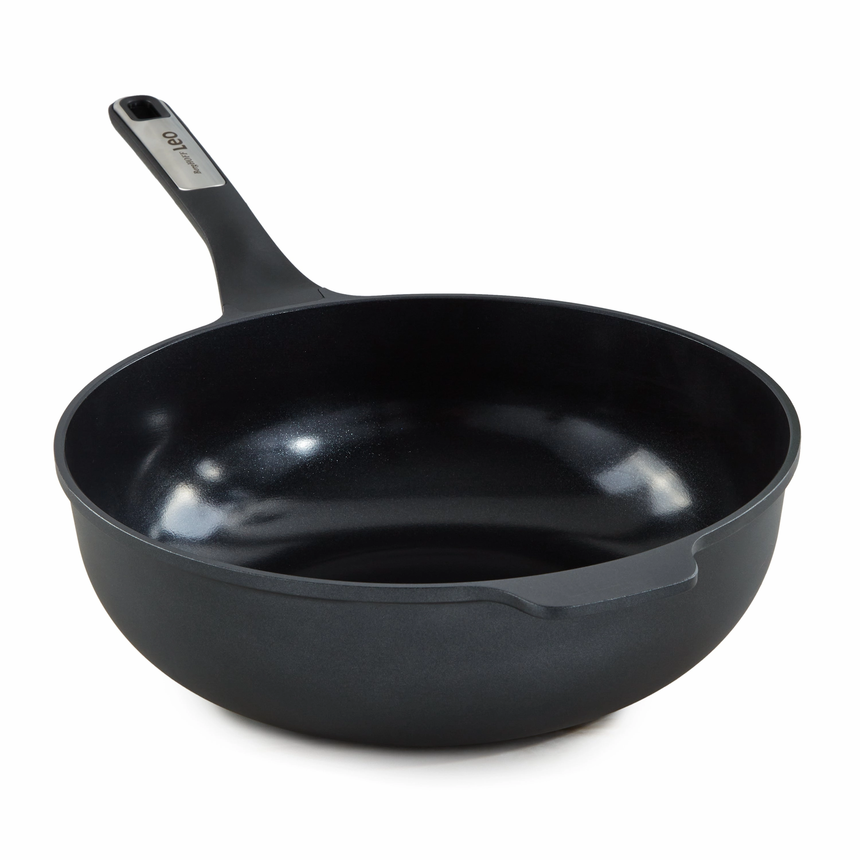 BergHOFF Leo Phantom Nonstick Ceramic 12" Wok Pan 5.3qt., Recycled cookware set,cooking pots,kitchen cookware