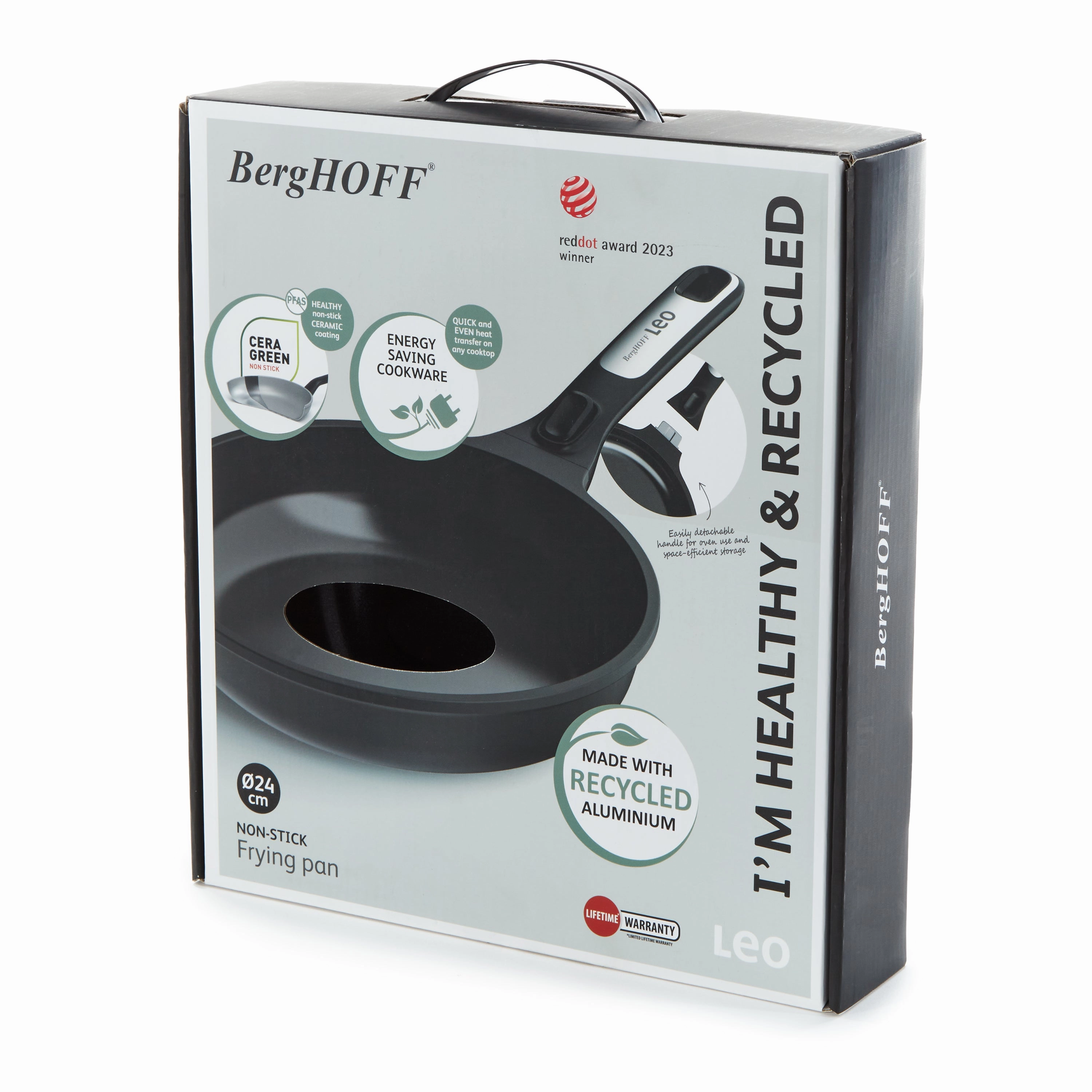 BergHOFF Leo Phantom Nonstick Ceramic 9.5" Frying Pan, Recycled