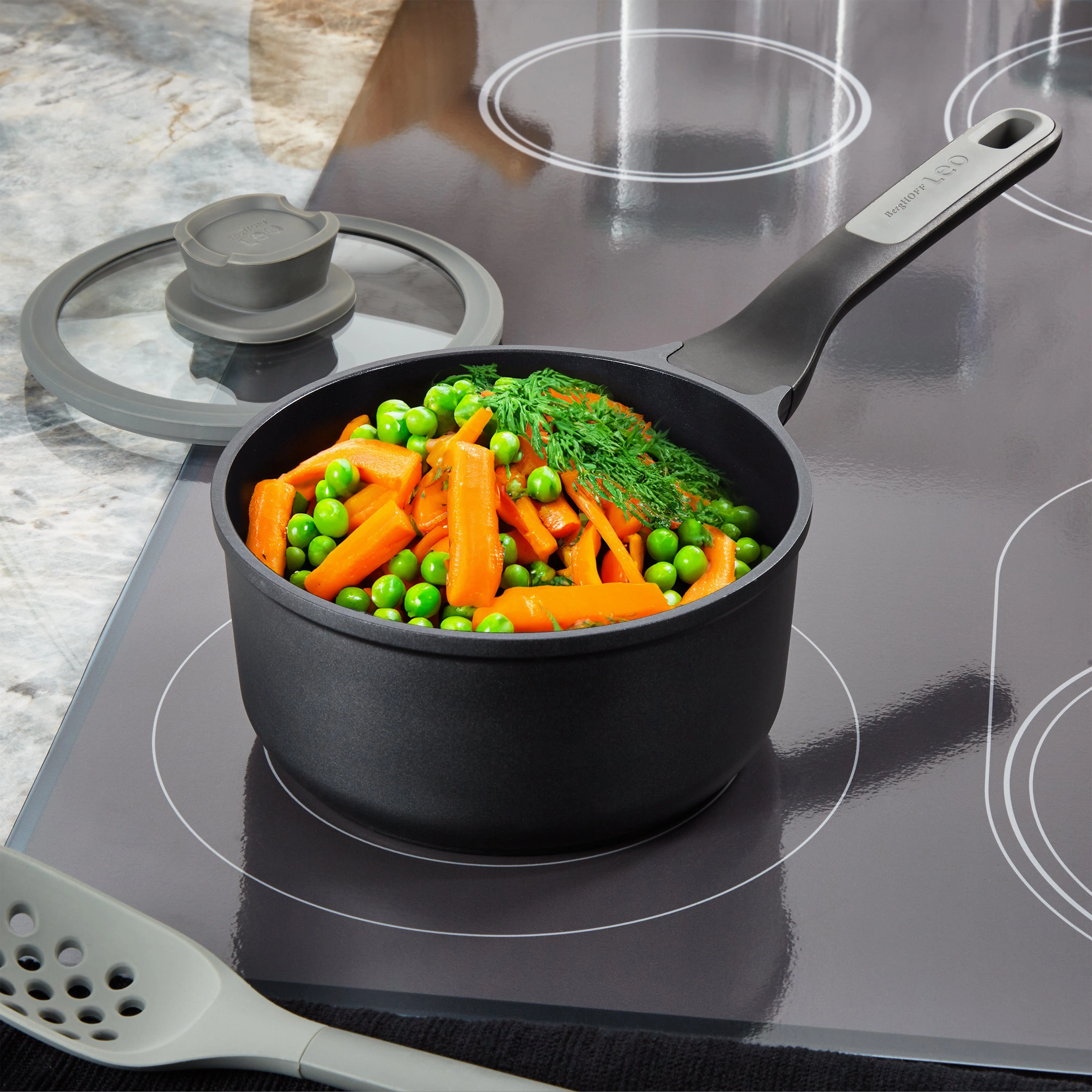 BergHOFF Leo Stone  5pc Nonstick Ceramic Cookware Set, Recycled