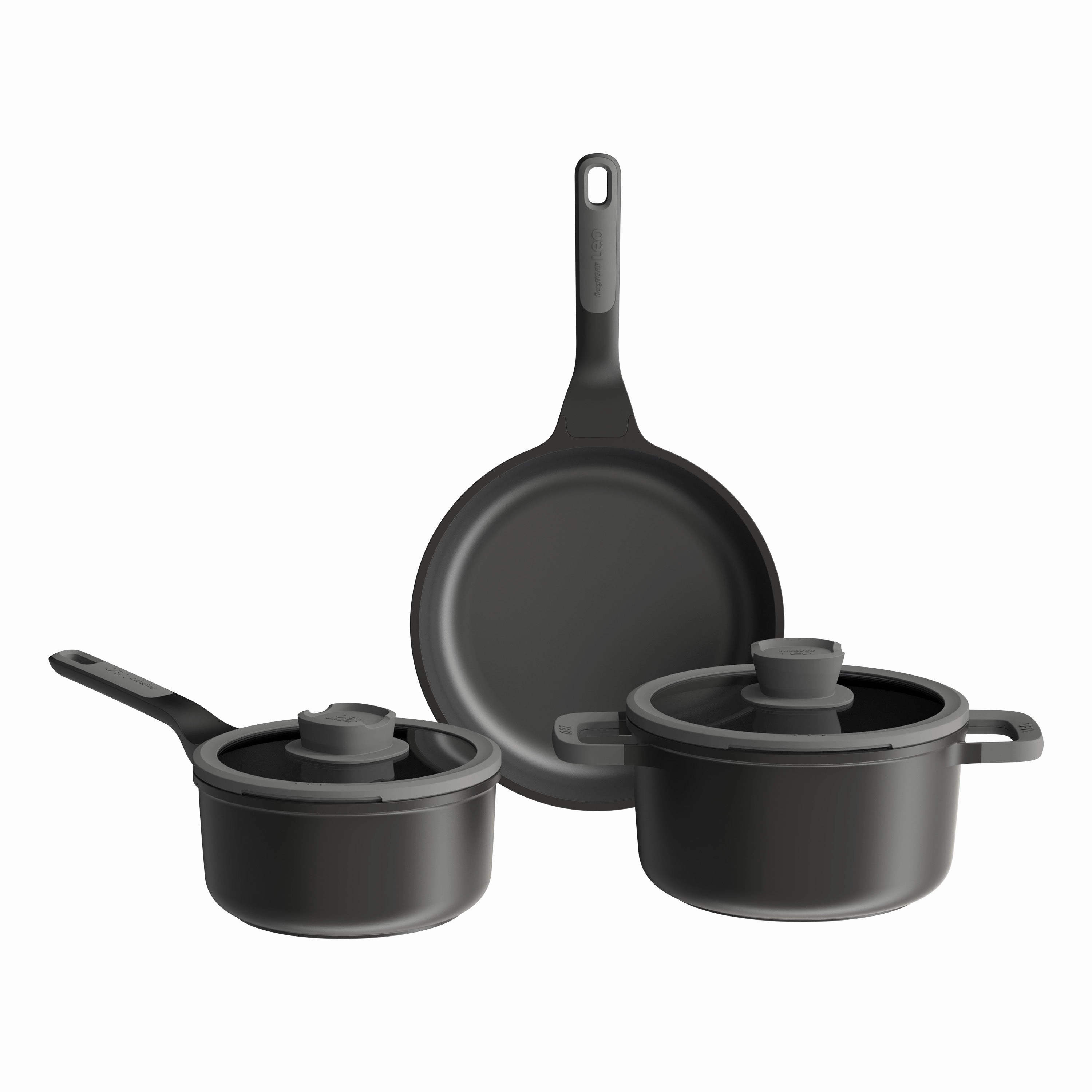 BergHOFF Leo Stone  5pc Nonstick Ceramic Cookware Set, Recycled cookware set,cooking pots,kitchen cookware