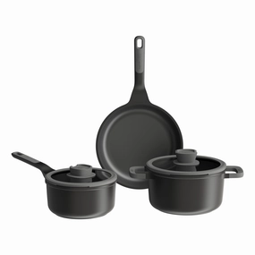 BergHOFF Leo Stone  5pc Nonstick Ceramic Cookware Set, Recycled cookware set,cooking pots,kitchen cookware
