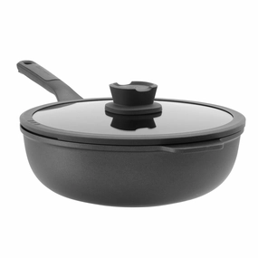 BergHOFF Leo Stone  Nonstick Ceramic 11" Wok Pan with Lid 4.6qt, Recycled cookware set,cooking pots,kitchen cookware