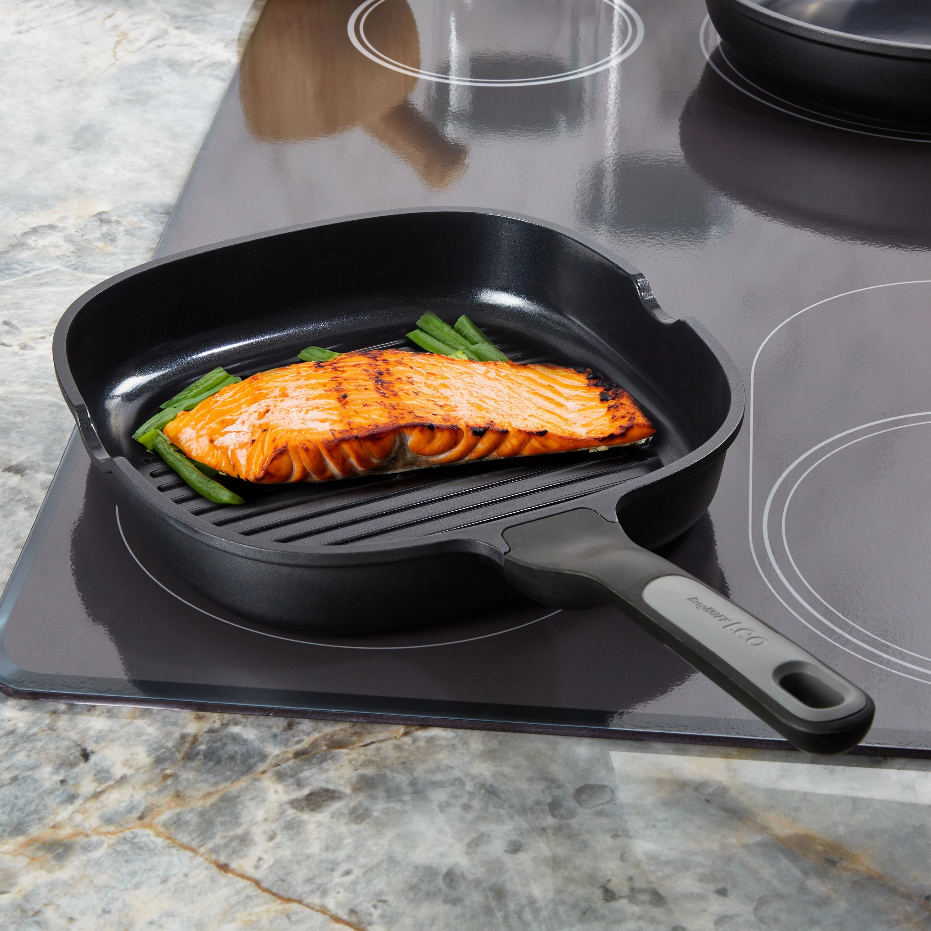 BergHOFF Leo Stone  Nonstick Ceramic Grill Pan 10.25", Recycled