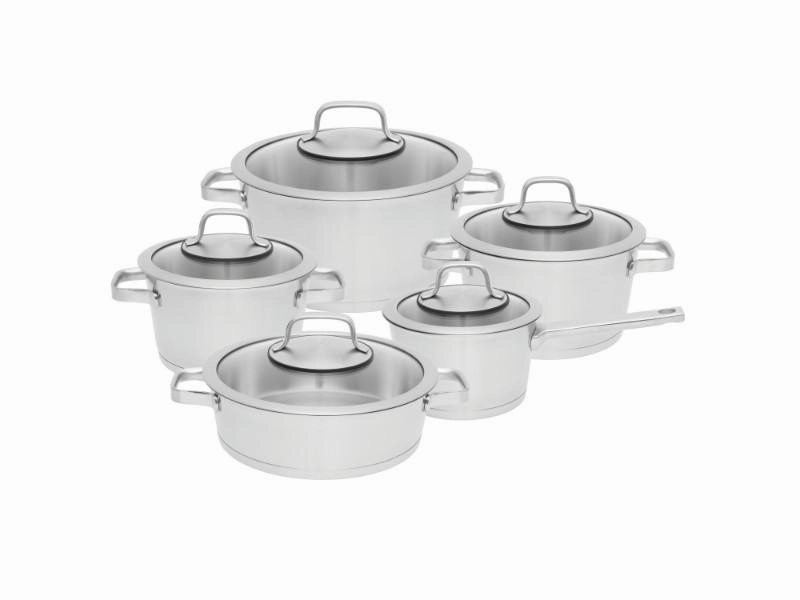 BergHOFF Manhattan 10Pc 18/10 Stainless Steel Cookware Set cookware set,cooking pots,kitchen cookware