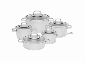 BergHOFF Manhattan 10Pc 18/10 Stainless Steel Cookware Set cookware set,cooking pots,kitchen cookware