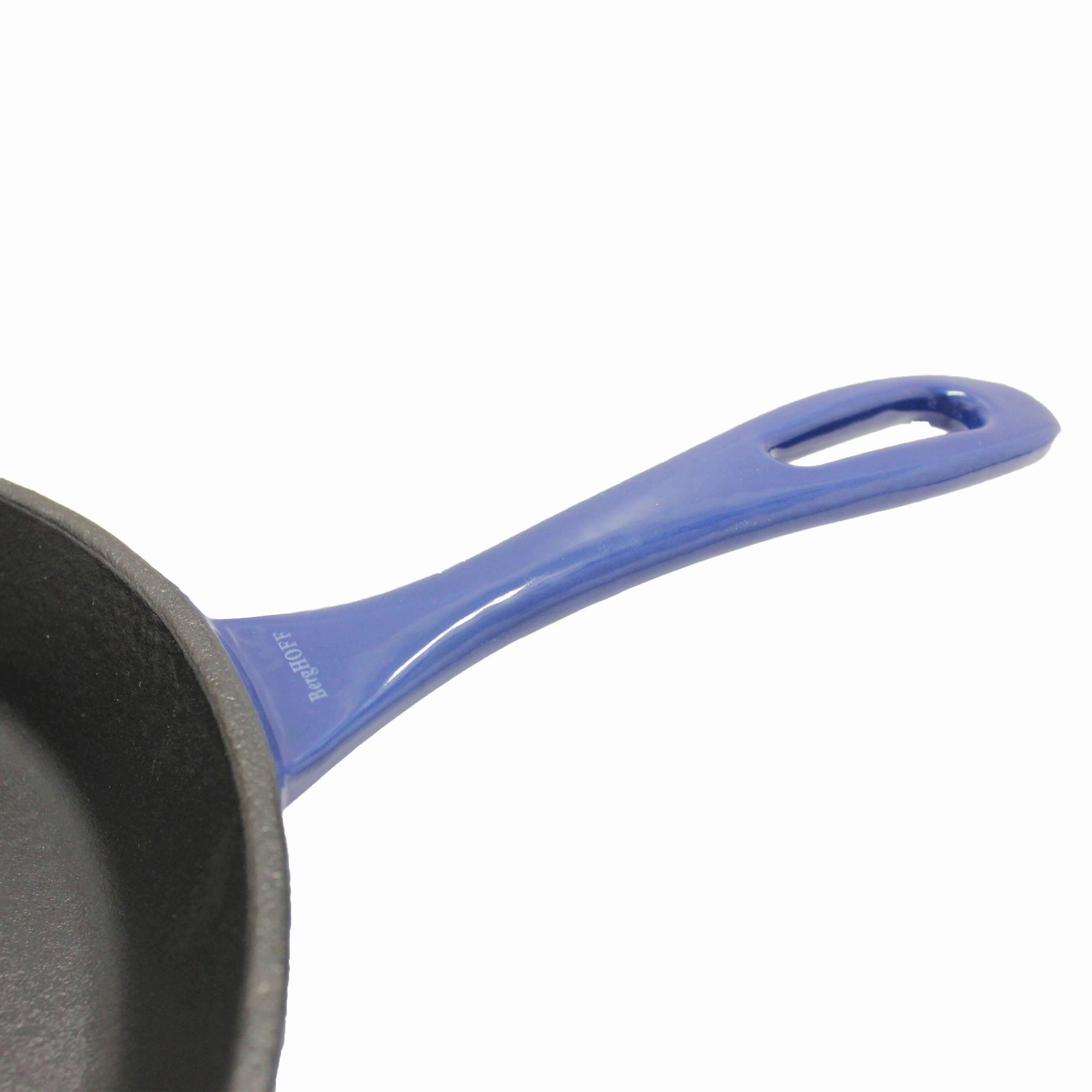 BergHOFF Neo 2pc Cast Iron 10" Fry and Grill Pan Cookware Set, Blue