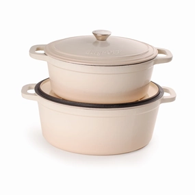 BergHOFF Neo 4pc Cast Iron Cookware Set, 5qt. & 8qt., Meringue cookware set,cooking pots,kitchen cookware