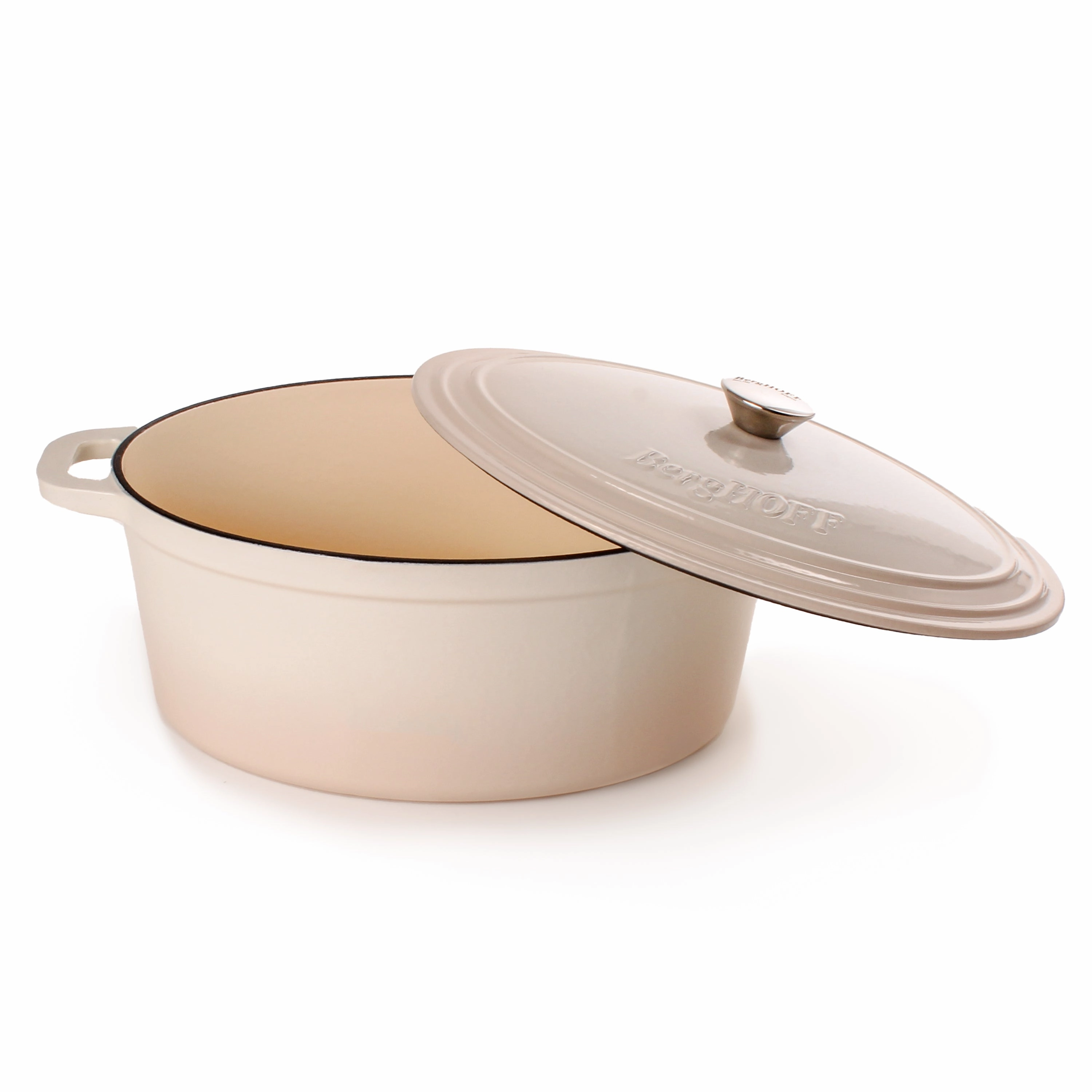 BergHOFF Neo 4Pc Cast Iron Cookware Set, 5qt. & 8qt. Oval Dutch Ovens, Matching Lids, Meringue