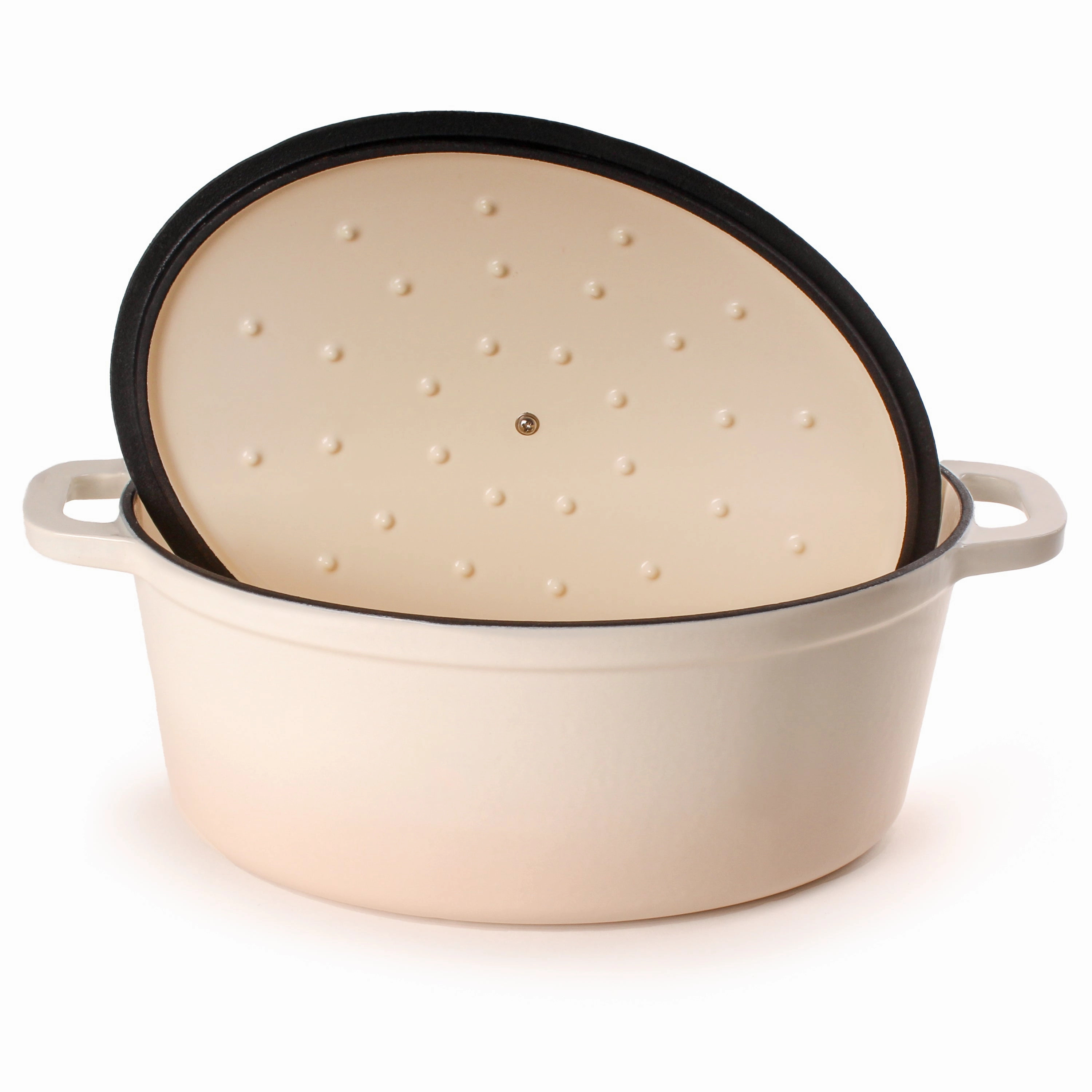 BergHOFF Neo 4Pc Cast Iron Cookware Set, 5qt. & 8qt. Oval Dutch Ovens, Matching Lids, Meringue