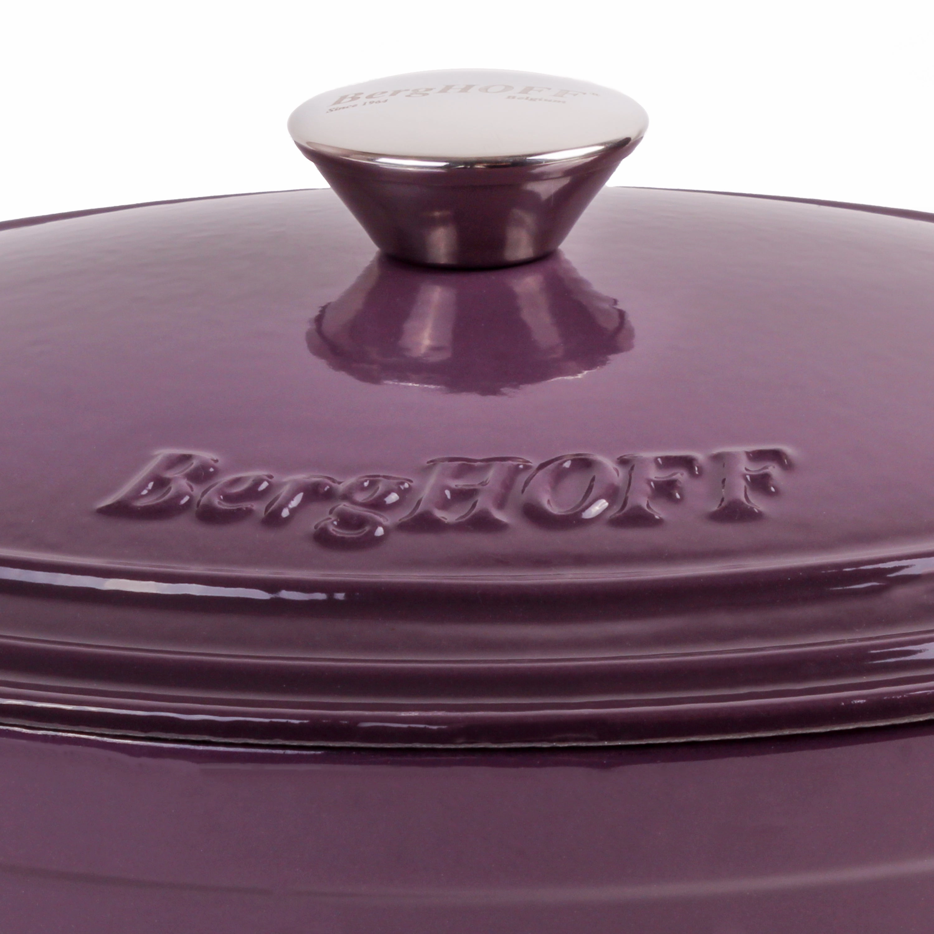 BergHOFF Neo 4Pc Cast Iron Cookware Set, 5qt. & 8qt. Oval Dutch Ovens, Matching Lids, Purple