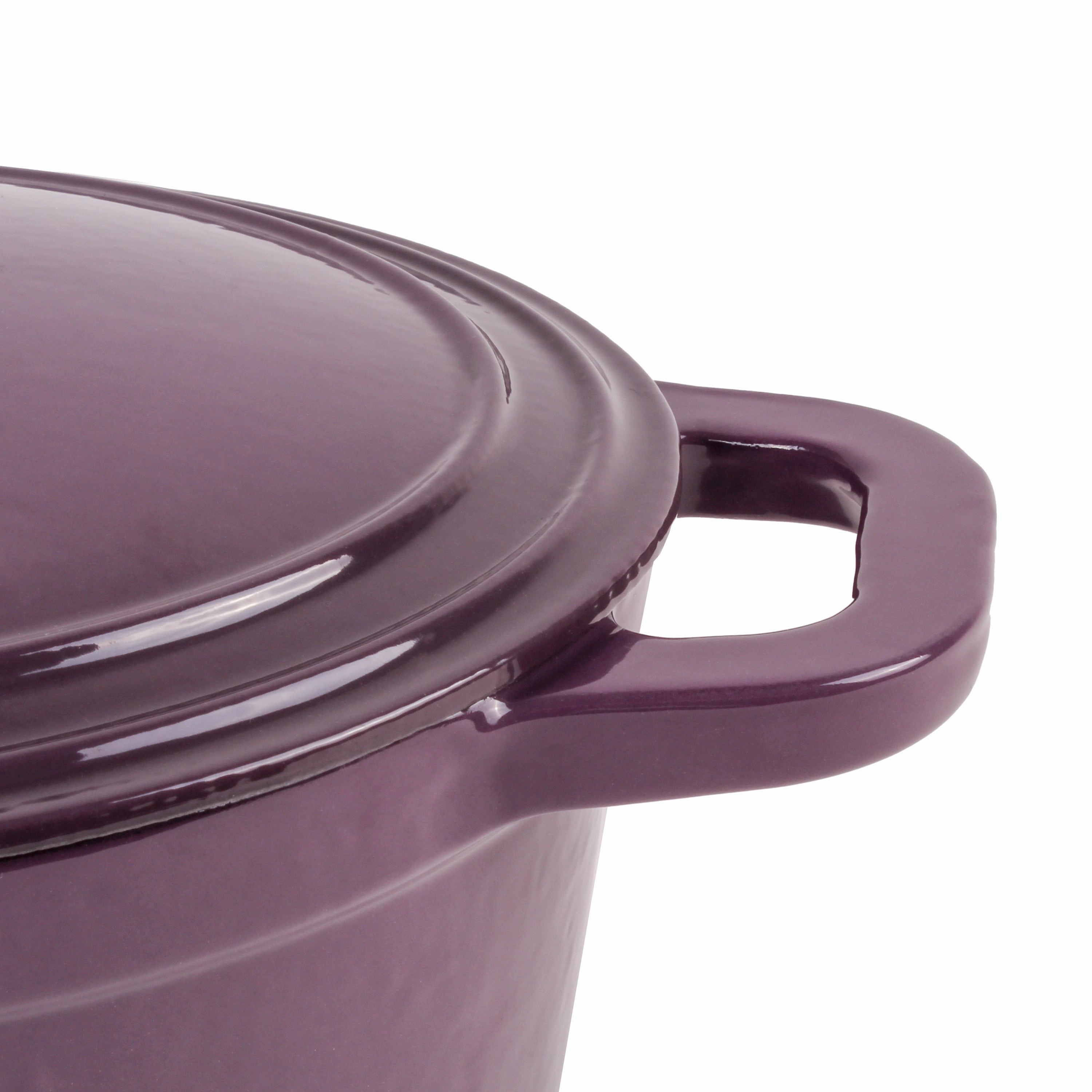 BergHOFF Neo 4Pc Cast Iron Cookware Set, 5qt. & 8qt. Oval Dutch Ovens, Matching Lids, Purple