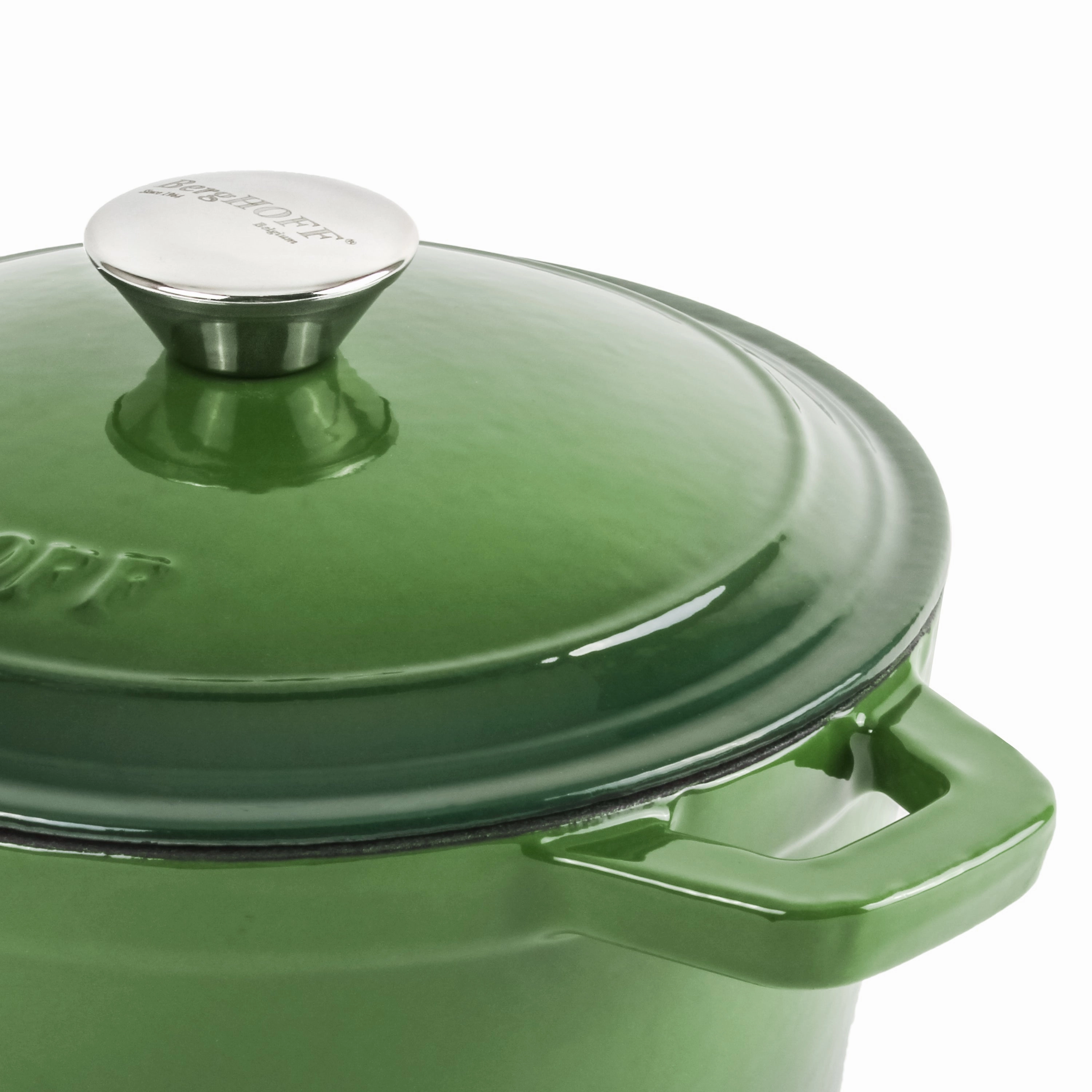 BergHOFF Neo Cast Iron 3qt. Round Dutch Oven 8" with Lid, Green