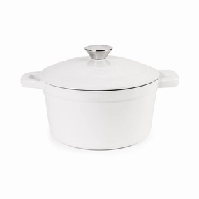 BergHOFF Neo Cast Iron 3qt. Round Dutch Oven 8" with Lid, White cookware set,cooking pots,kitchen cookware