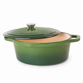 BergHOFF Neo Cast Iron 5qt. Oval Dutch Oven 11.5" with Lid, Green cookware set,cooking pots,kitchen cookware