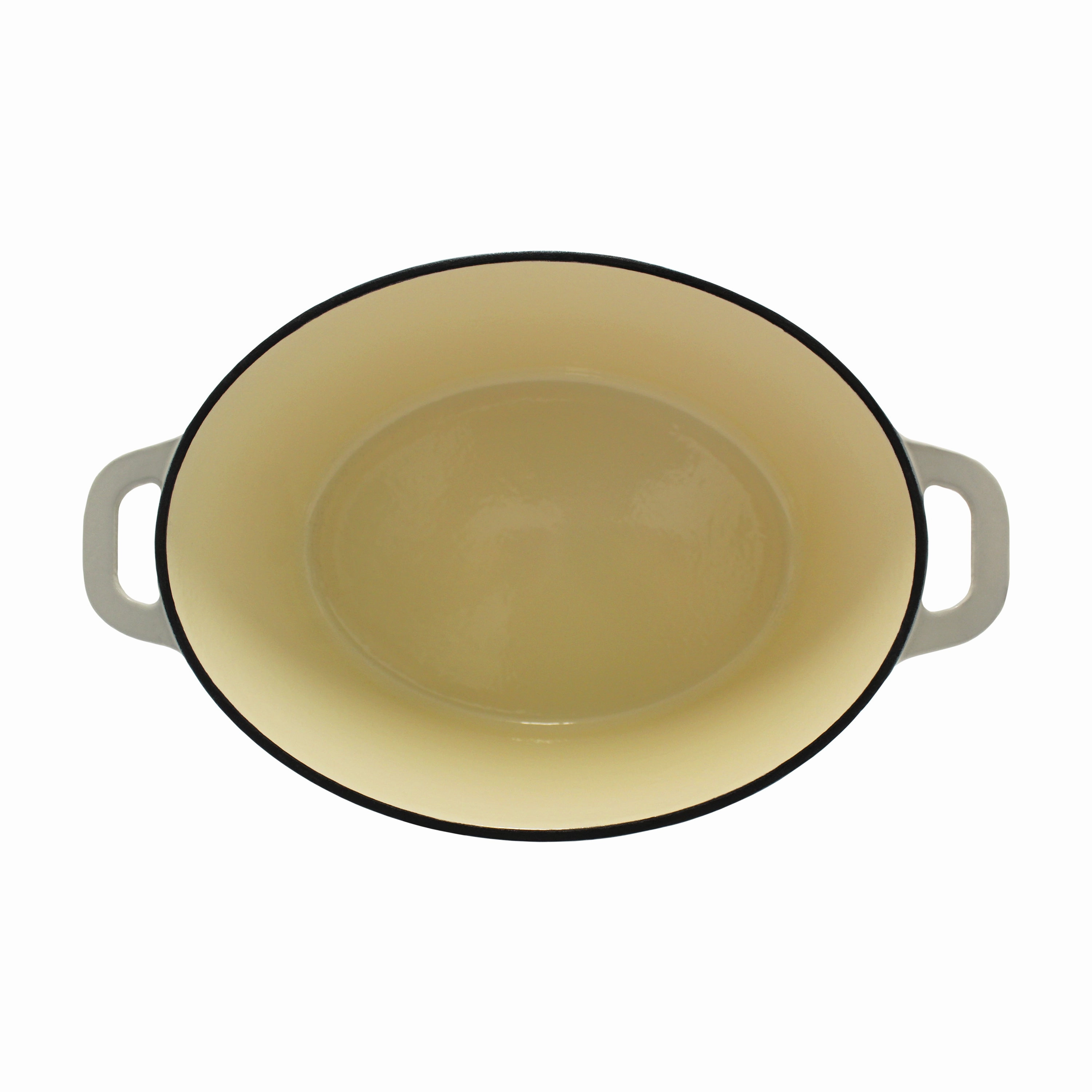 BergHOFF Neo Cast Iron 5qt. Oval Dutch Oven 11.5" with Lid, Meringue