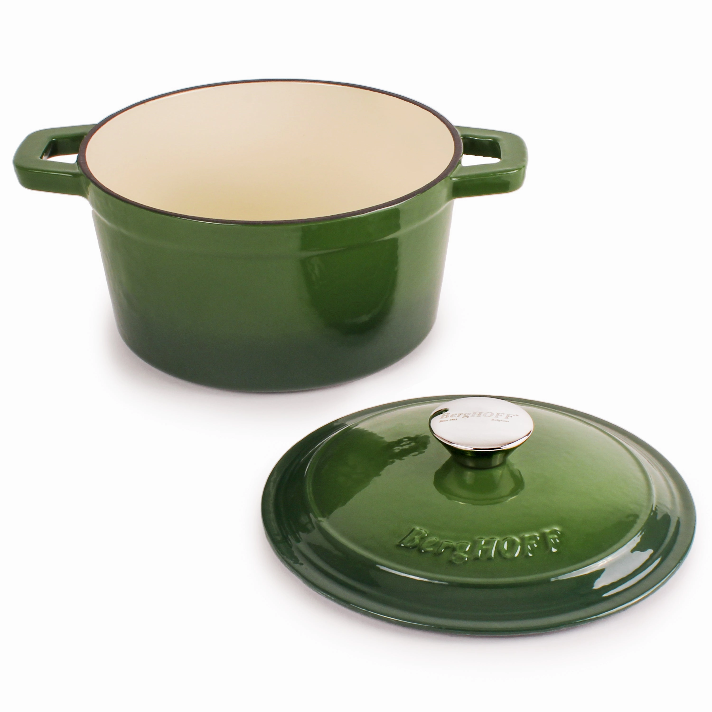 BergHOFF Neo Cast Iron 7qt. Round Dutch Oven 11" with Lid, Green