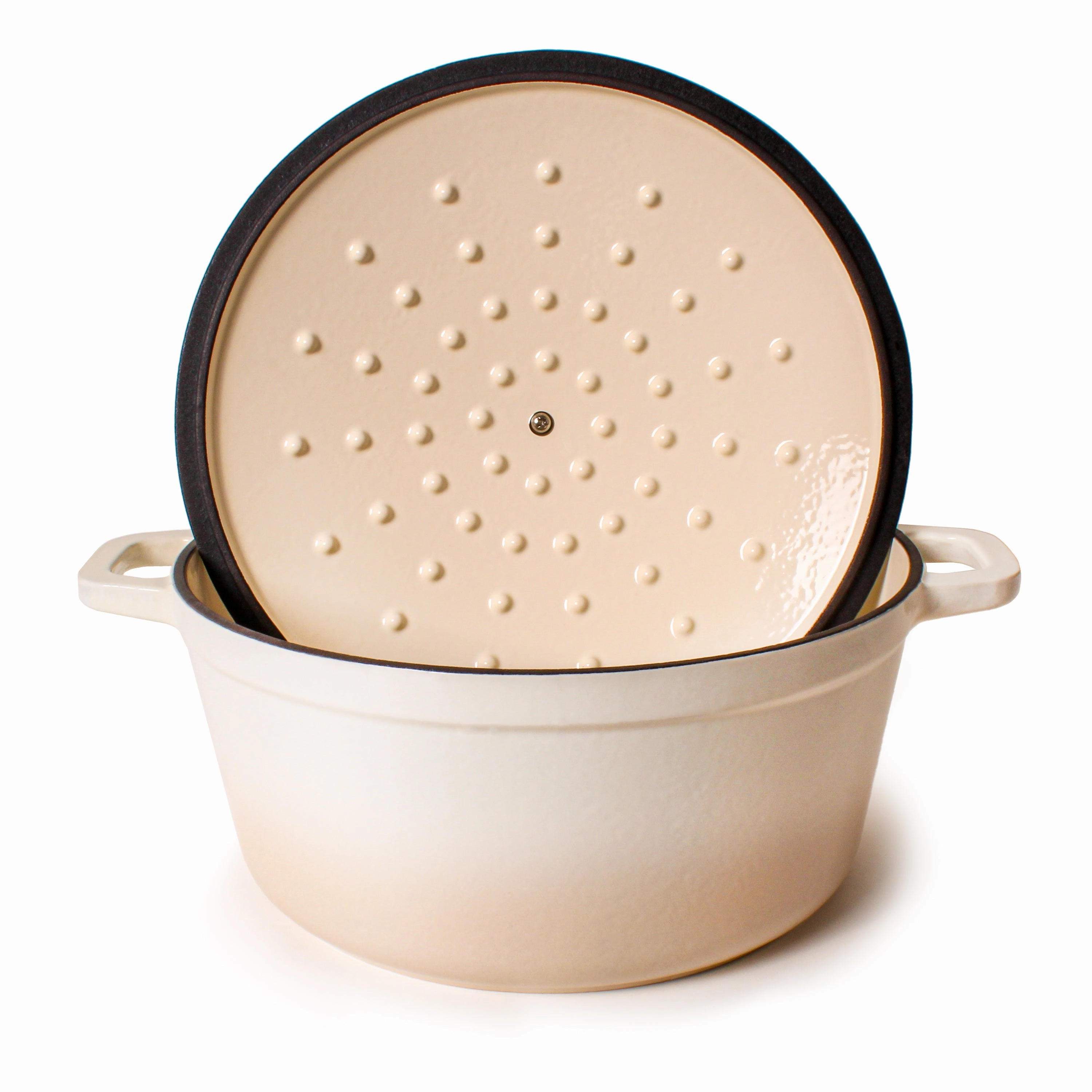 BergHOFF Neo Cast Iron 7qt. Round Dutch Oven 11" with Lid, Meringue