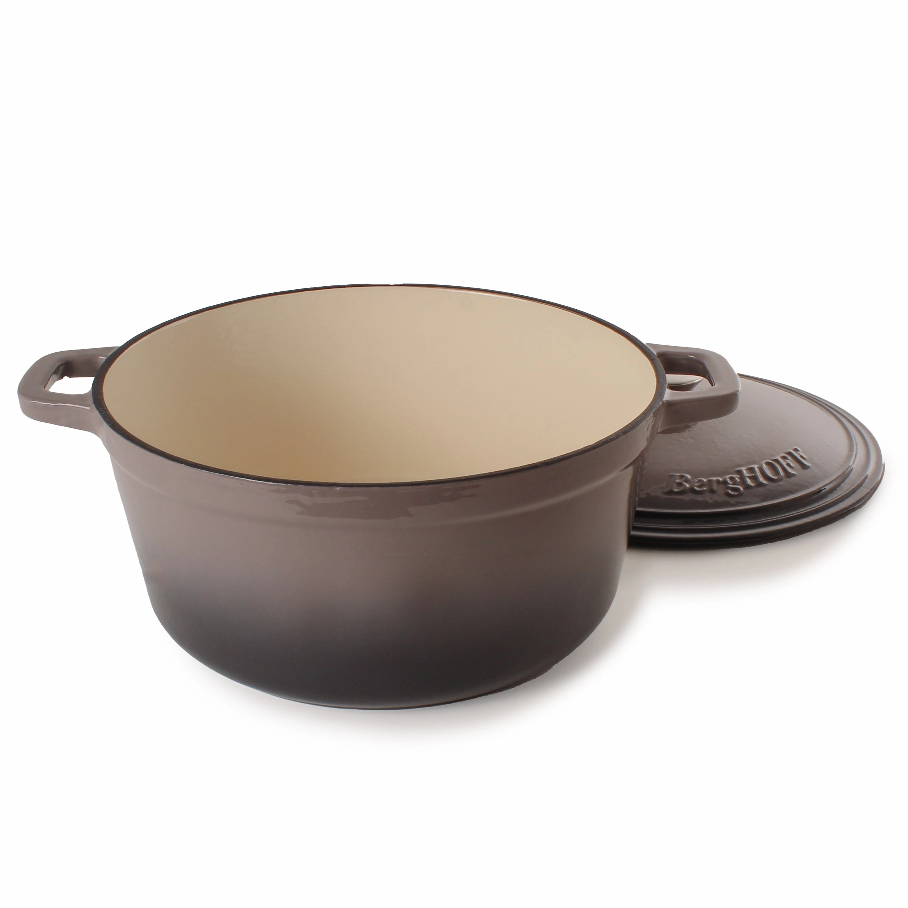 BergHOFF Neo Cast Iron 7qt. Round Dutch Oven 11" with Lid, Oyster