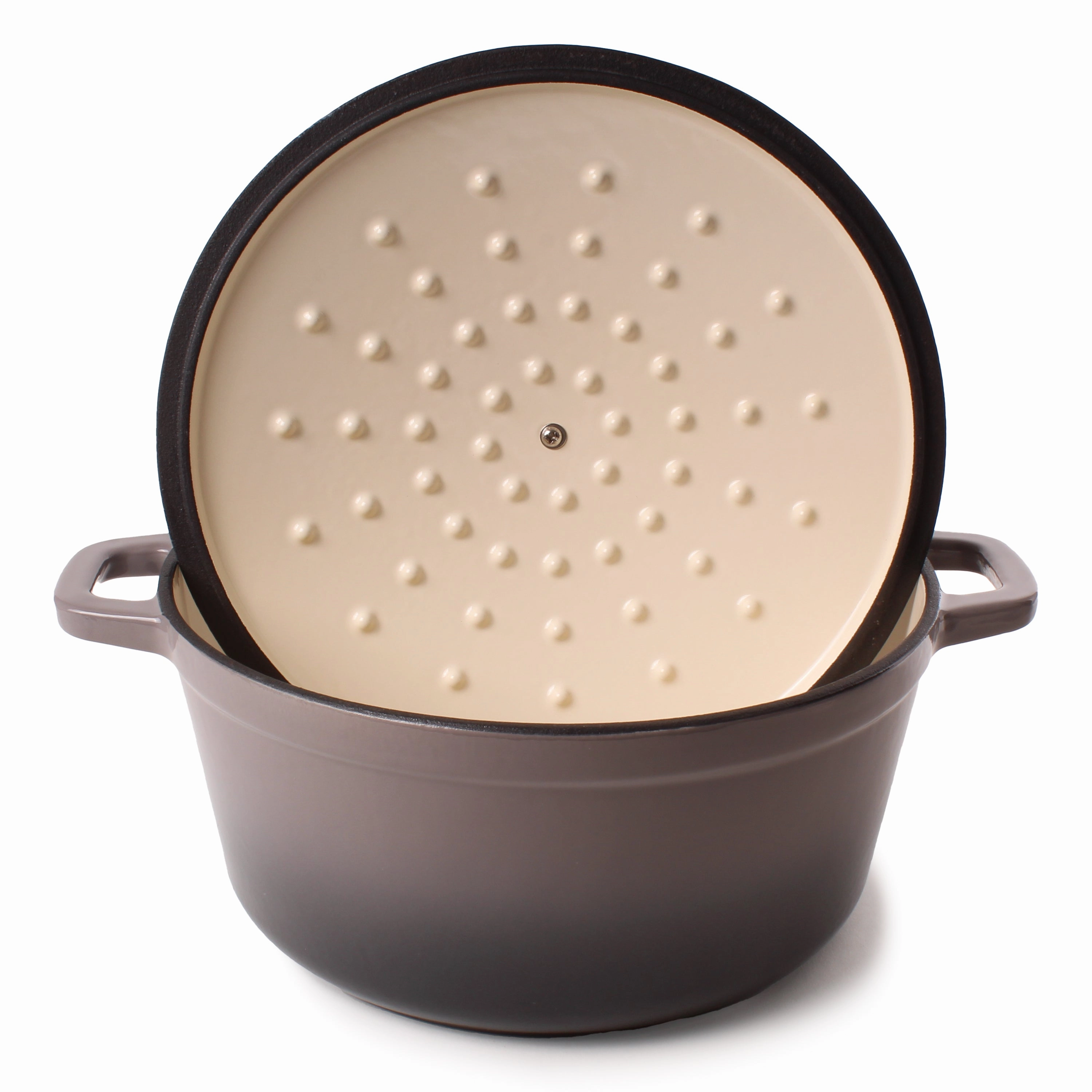 BergHOFF Neo Cast Iron 7qt. Round Dutch Oven 11" with Lid, Oyster