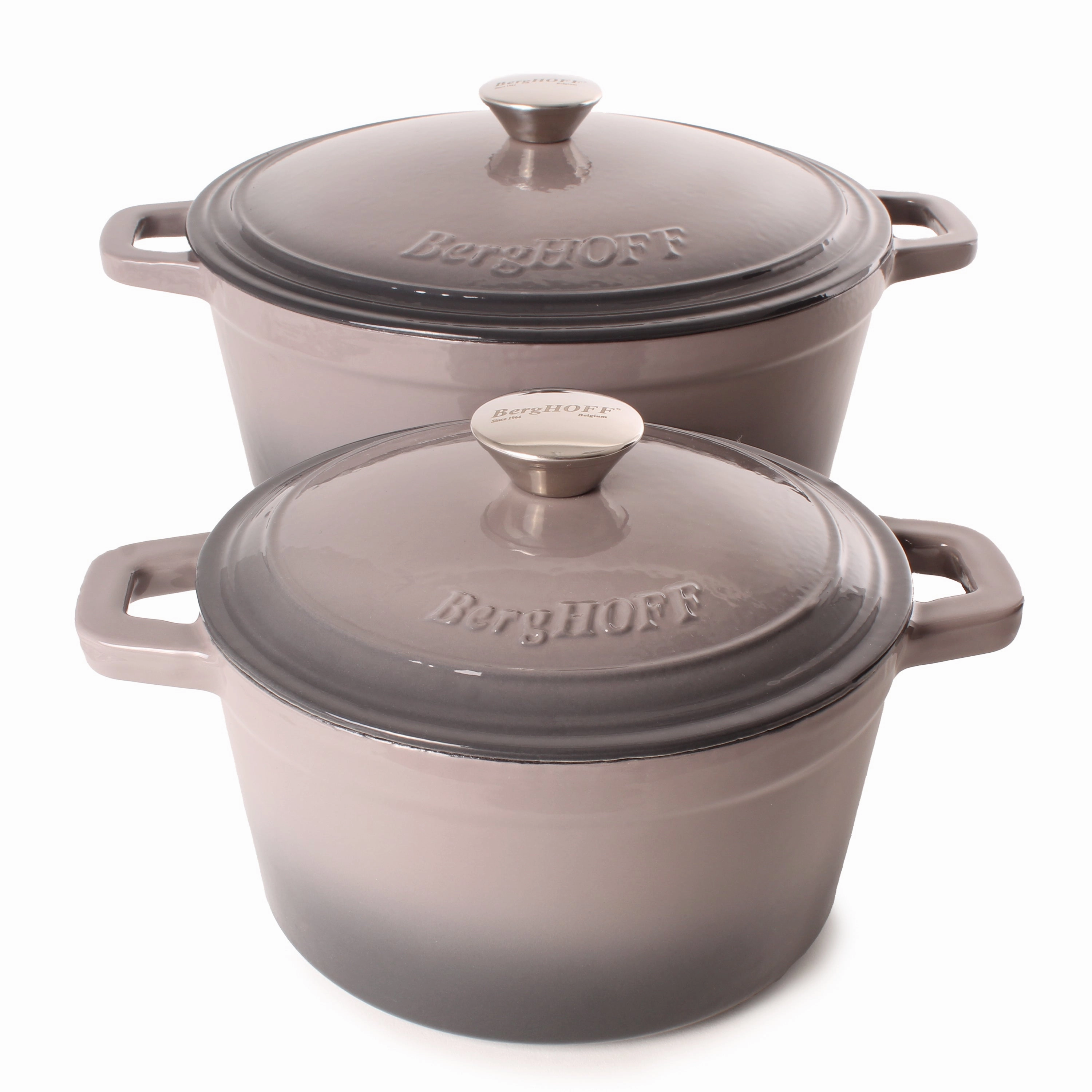 BergHOFF Neo Cast Iron 7qt. Round Dutch Oven 11" with Lid, Oyster