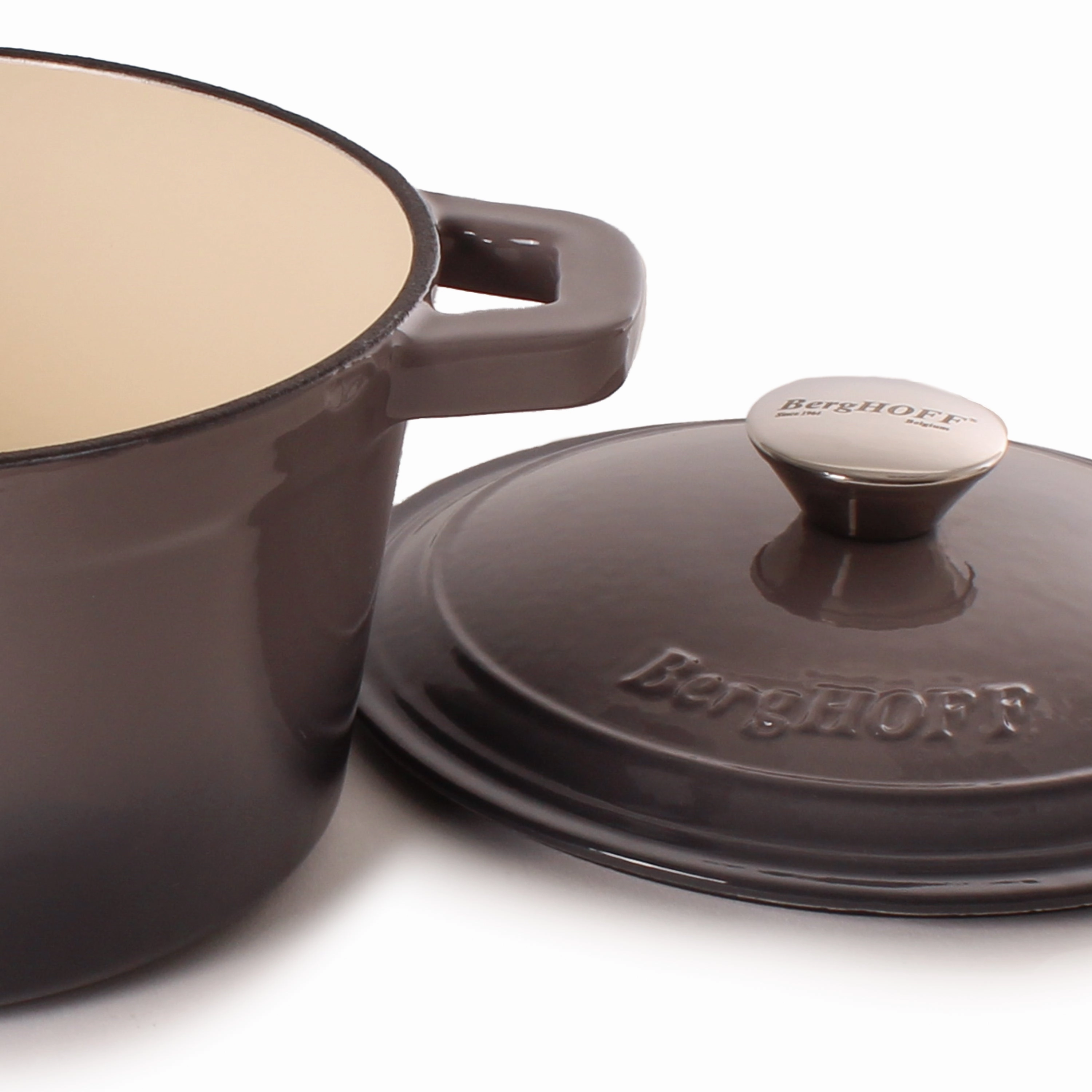 BergHOFF Neo Cast Iron 7qt. Round Dutch Oven 11" with Lid, Oyster