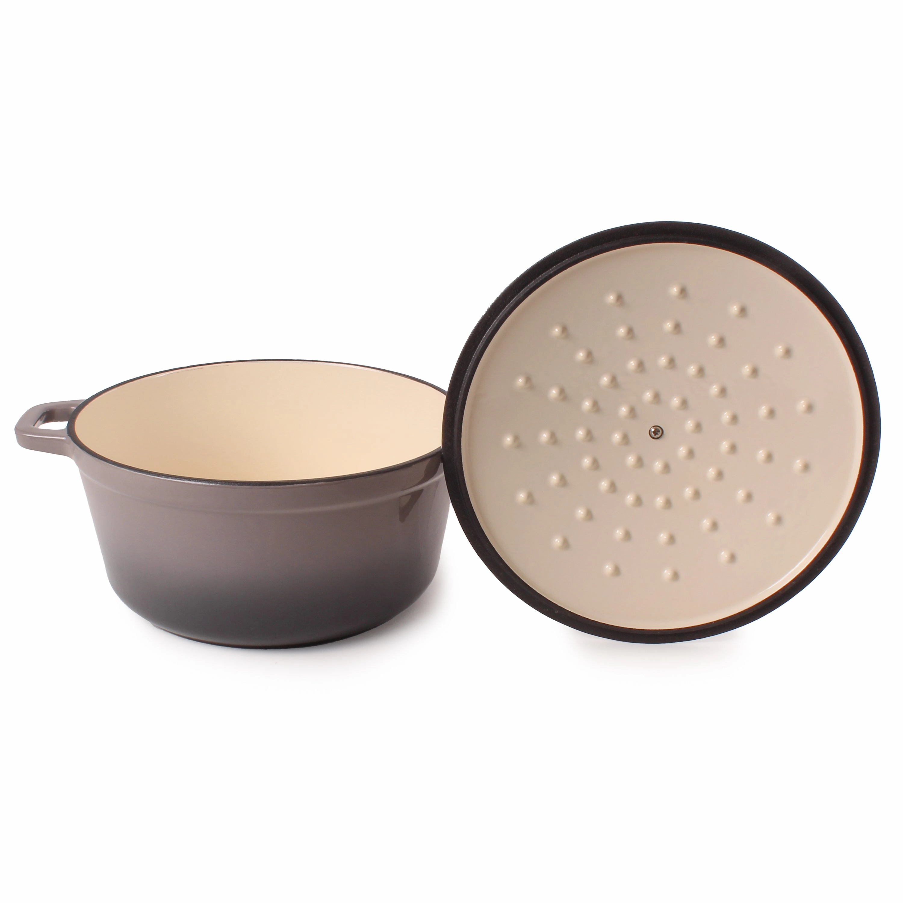 BergHOFF Neo Cast Iron 7qt. Round Dutch Oven 11" with Lid, Oyster