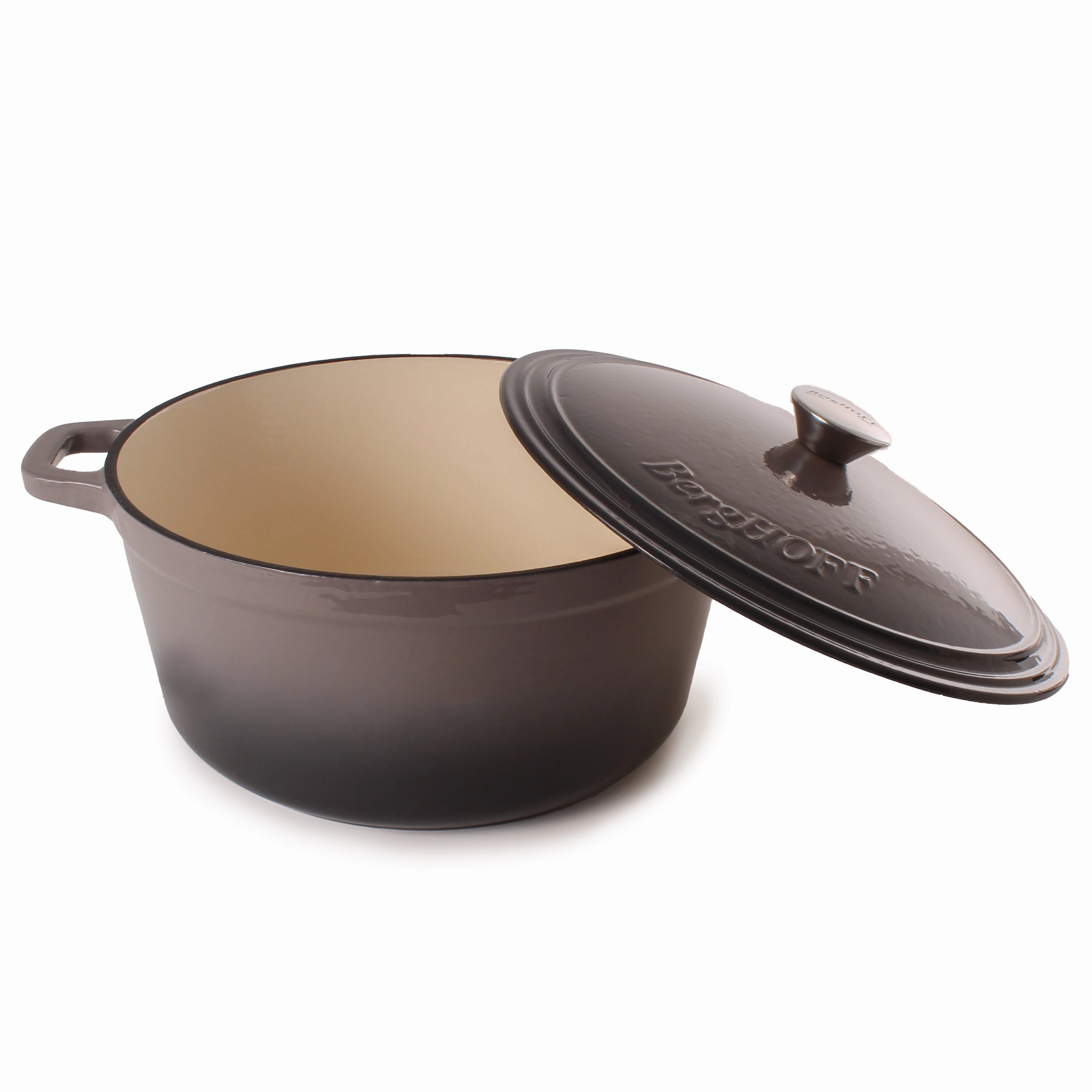 BergHOFF Neo Cast Iron 7qt. Round Dutch Oven 11" with Lid, Oyster