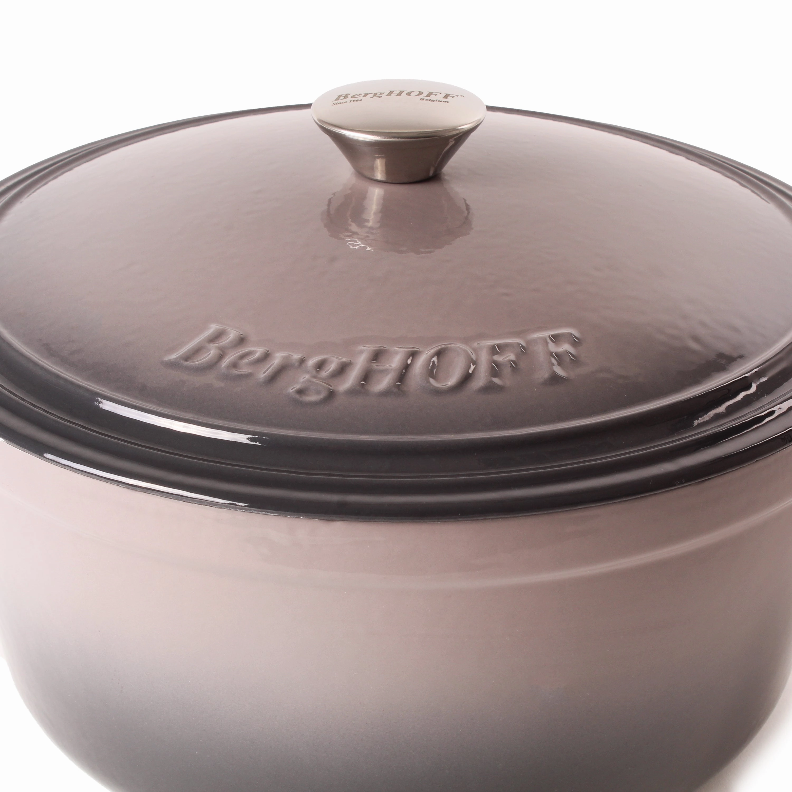 BergHOFF Neo Cast Iron 7qt. Round Dutch Oven 11" with Lid, Oyster