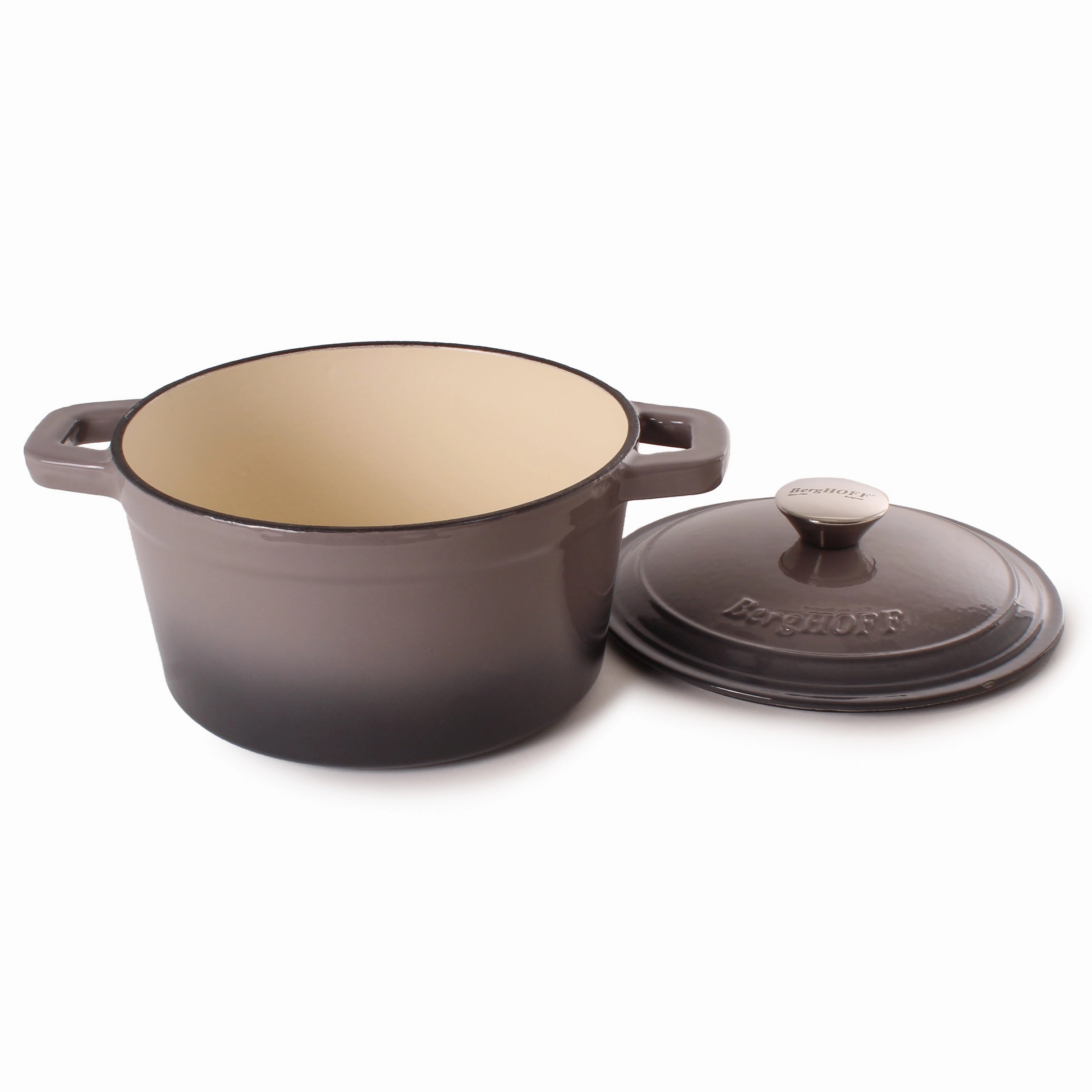BergHOFF Neo Cast Iron 7qt. Round Dutch Oven 11" with Lid, Oyster