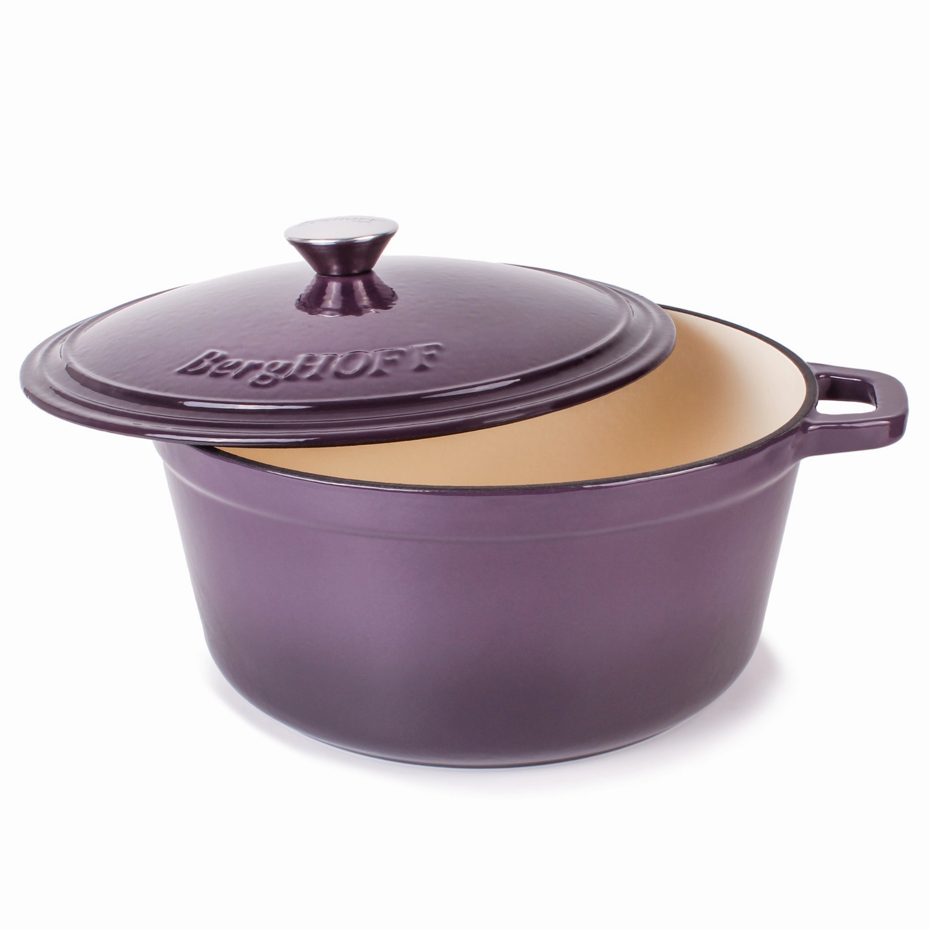 BergHOFF Neo Cast Iron 7qt. Round Dutch Oven 11" with Lid, Purple