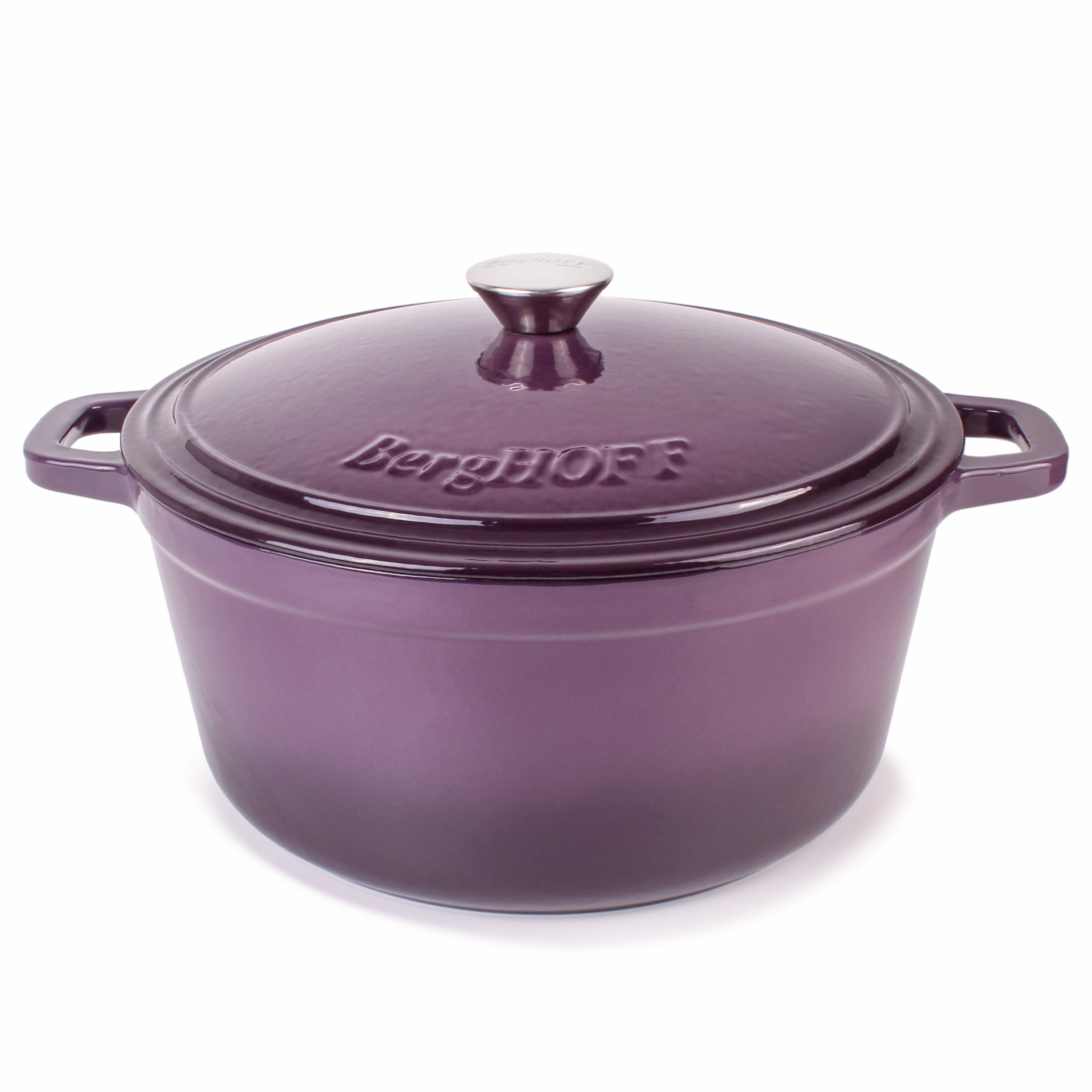 BergHOFF Neo Cast Iron 7qt. Round Dutch Oven 11" with Lid, Purple cookware set,cooking pots,kitchen cookware