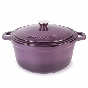 BergHOFF Neo Cast Iron 7qt. Round Dutch Oven 11" with Lid, Purple cookware set,cooking pots,kitchen cookware